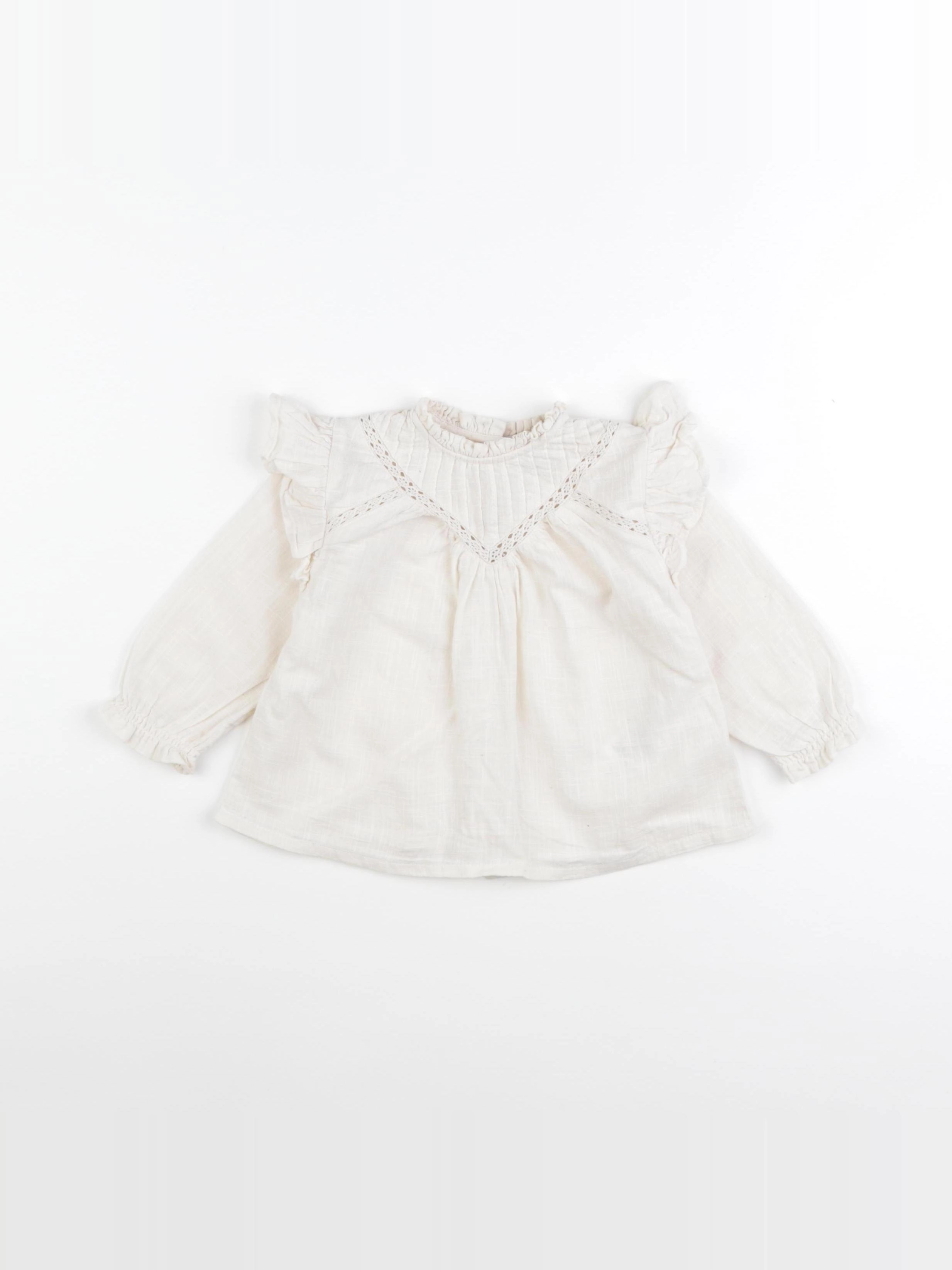Vertbaudet - blouse beige - 12 mois