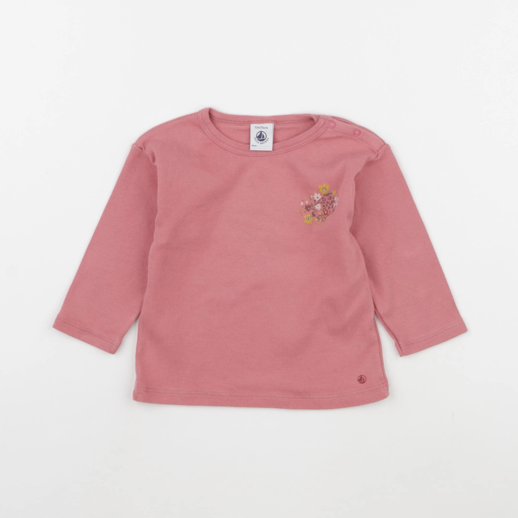 Petit Bateau - tee-shirt rose - 12 mois