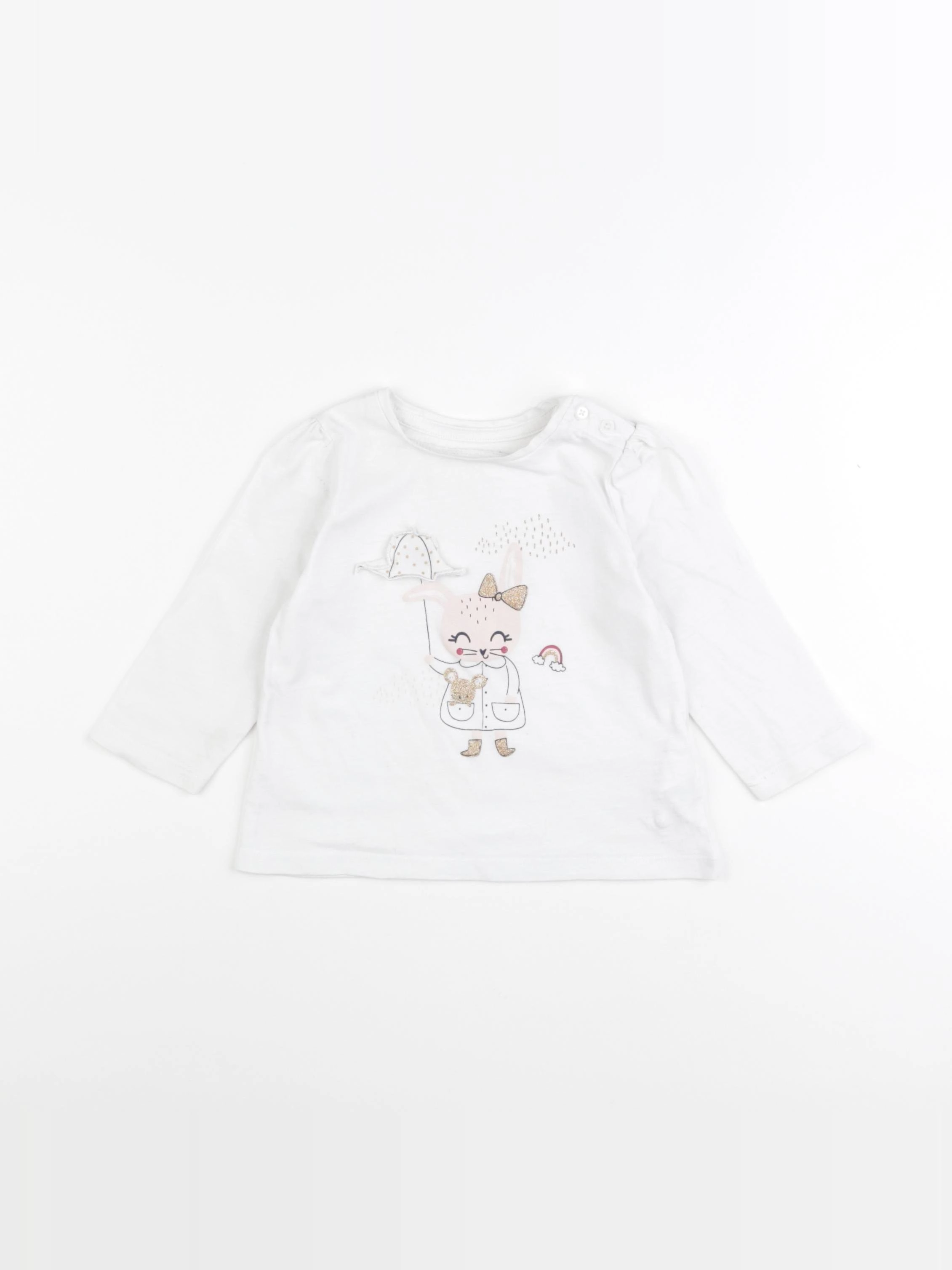 Vertbaudet - tee-shirt blanc - 12 mois