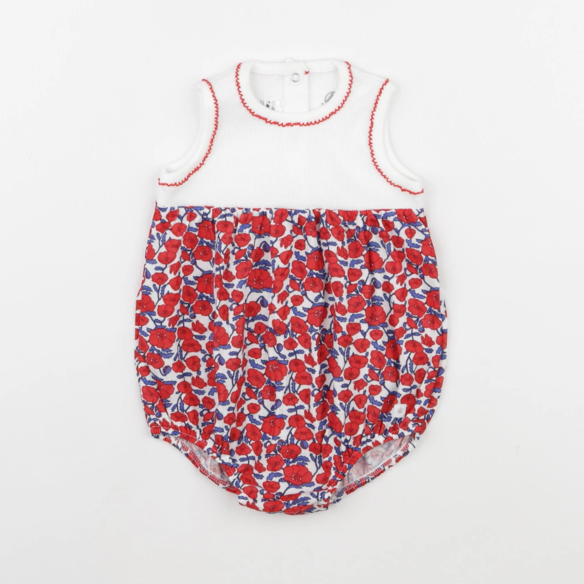 Petit Bateau - combinaison blanc, rouge - 6 mois