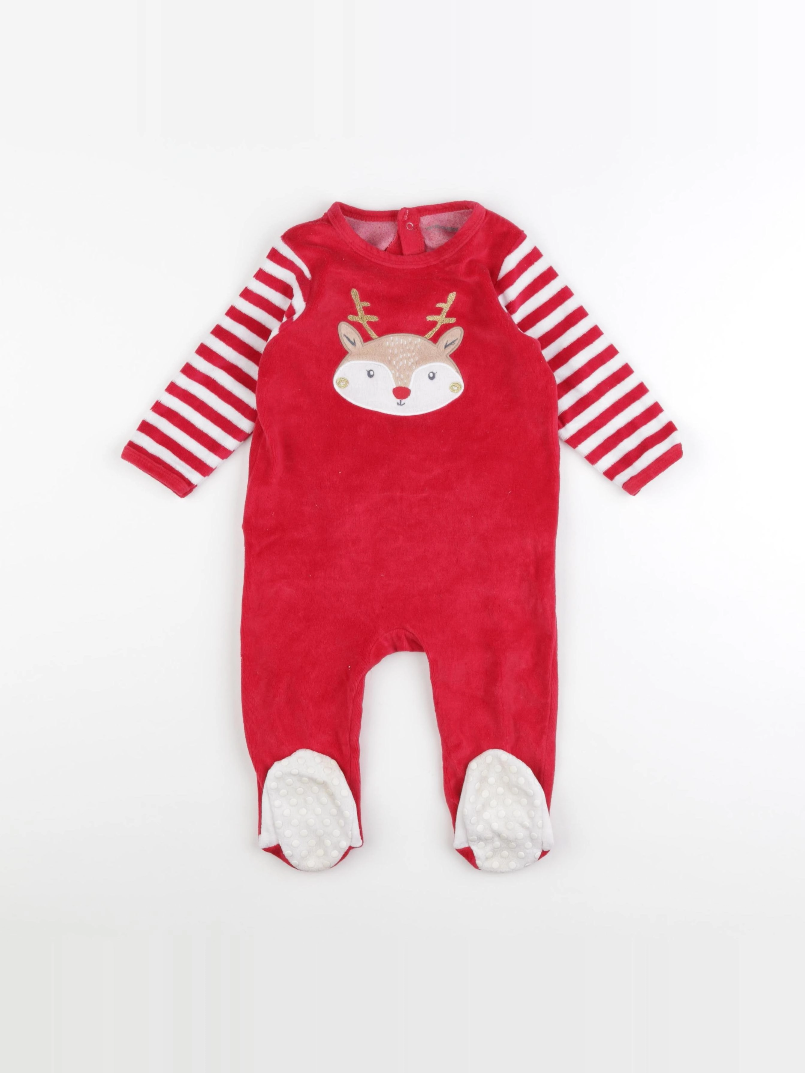 Vertbaudet - pyjama velours rouge - 12 mois
