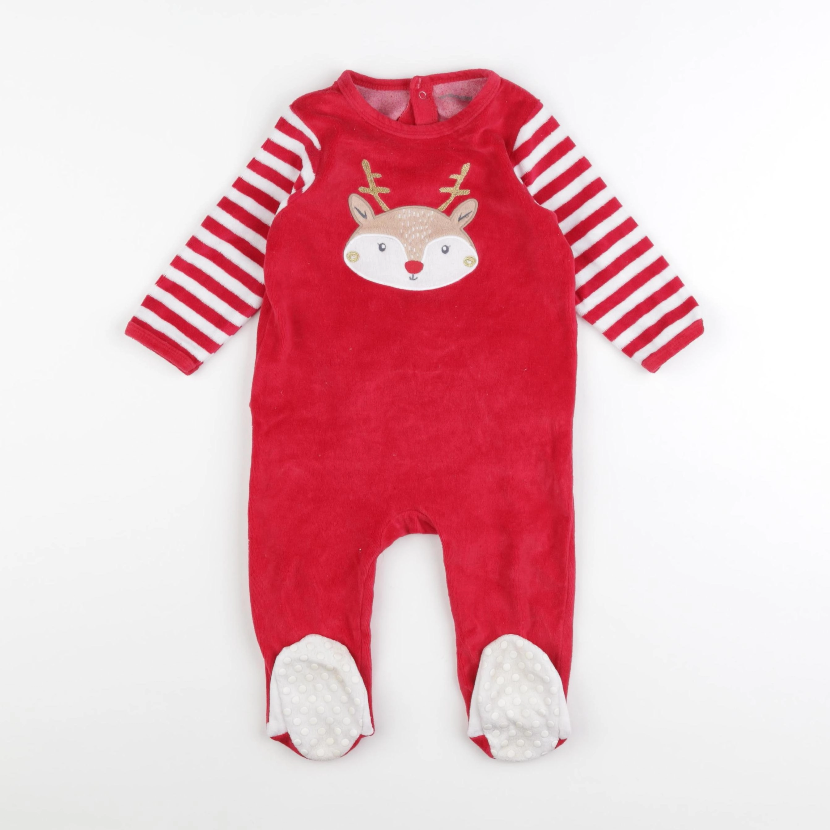 Vertbaudet - pyjama velours rouge - 12 mois