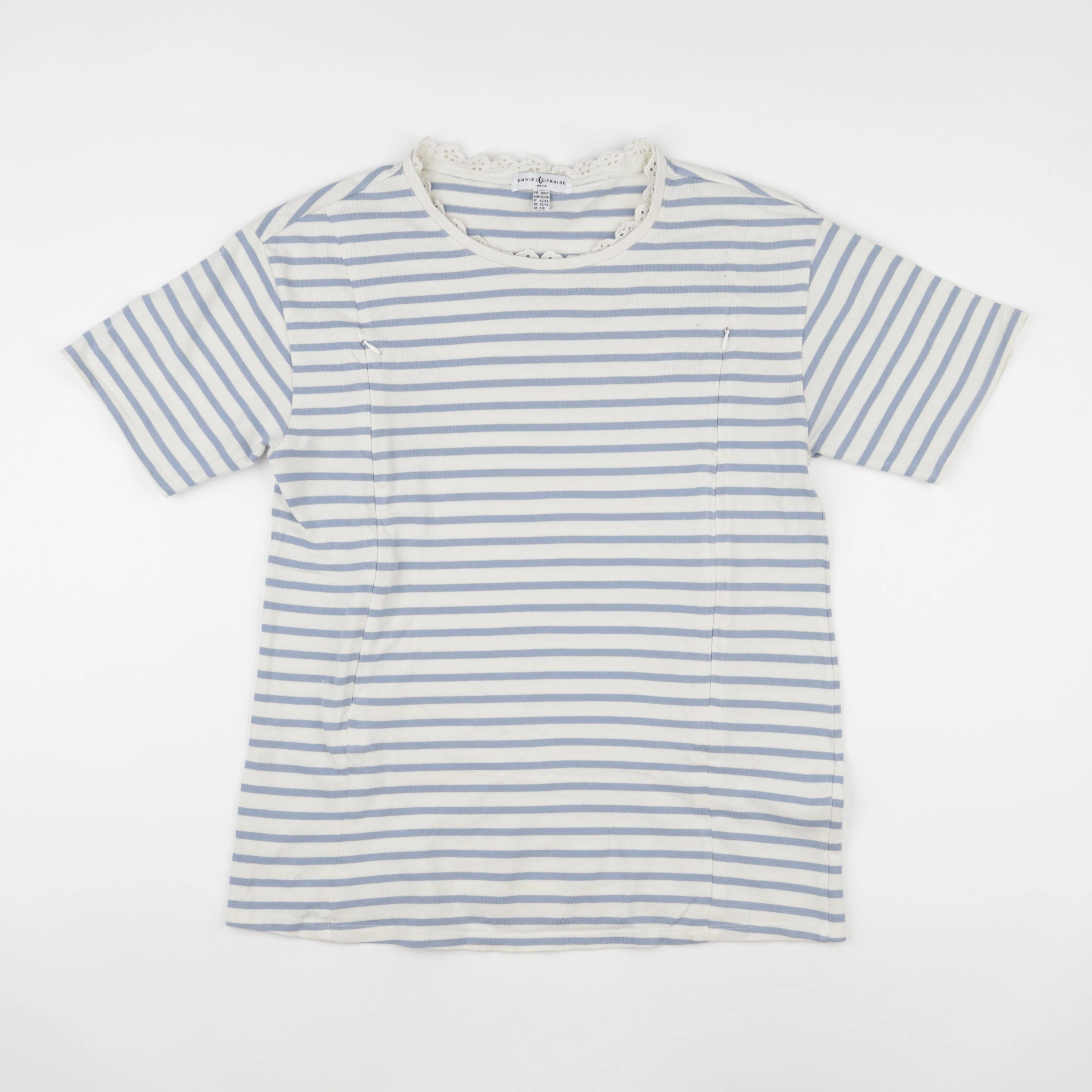 Envie de fraise - tee-shirt grossesse blanc, bleu - 36 à 38