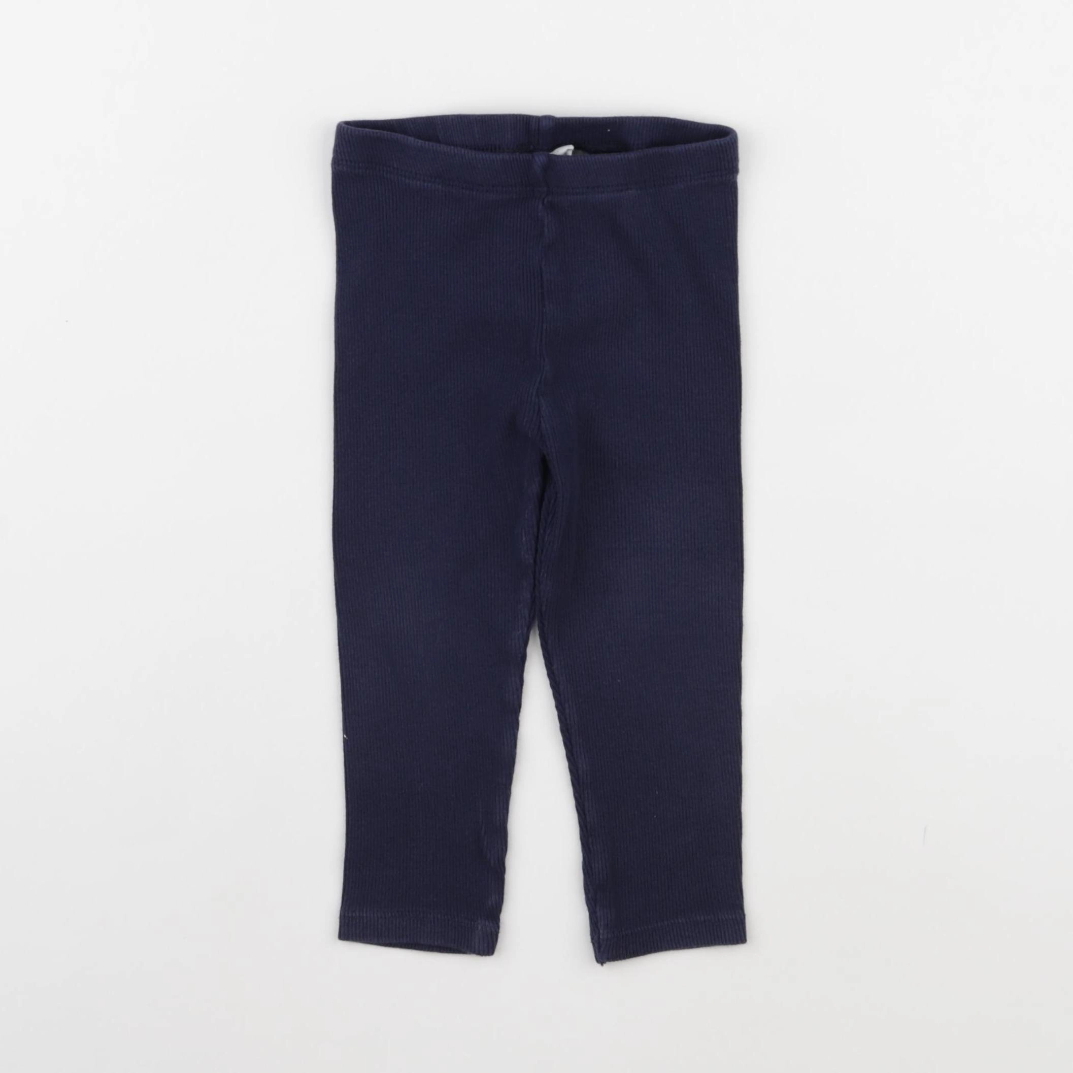 H&M - legging bleu - 12 mois