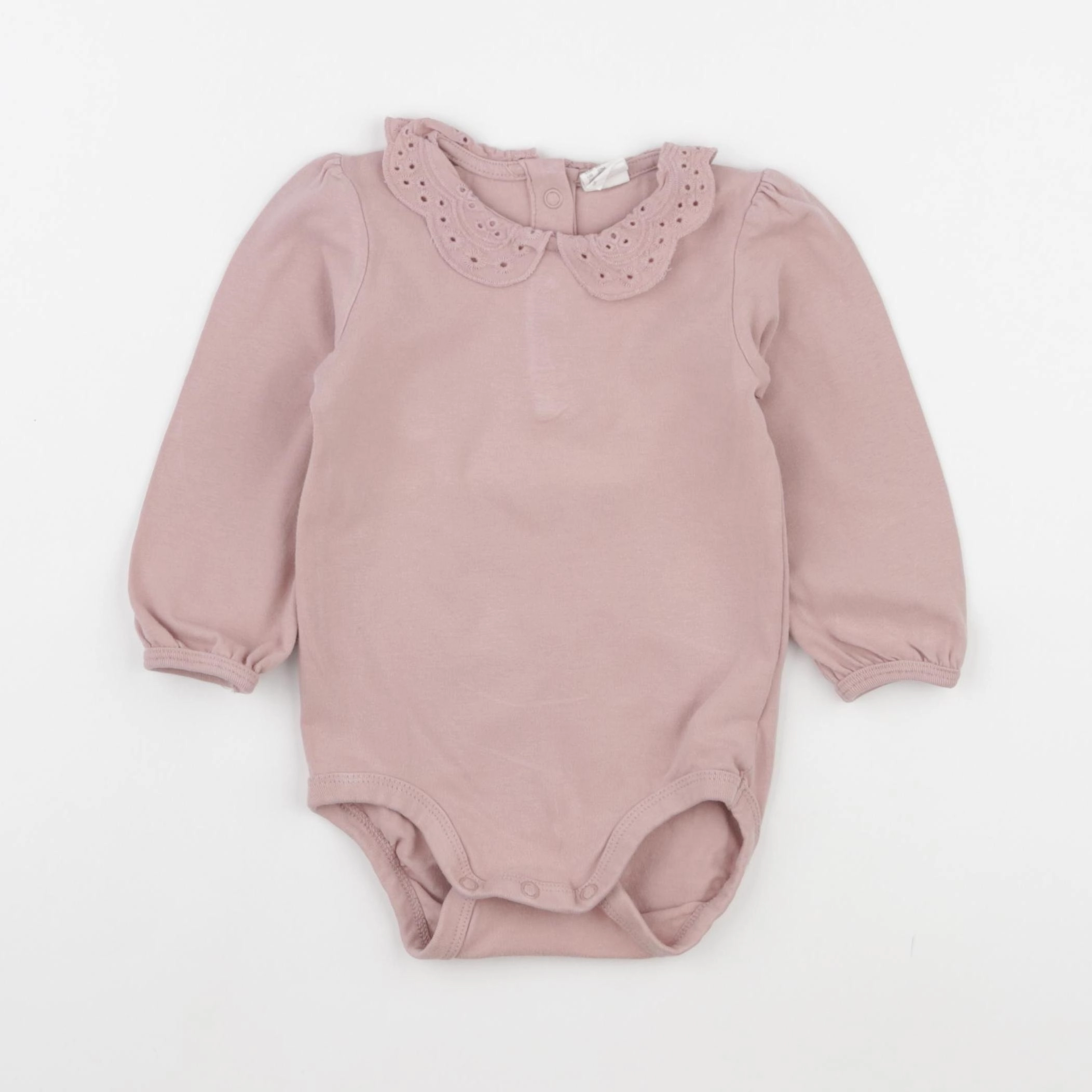 H&M - body à col rose - 12 mois