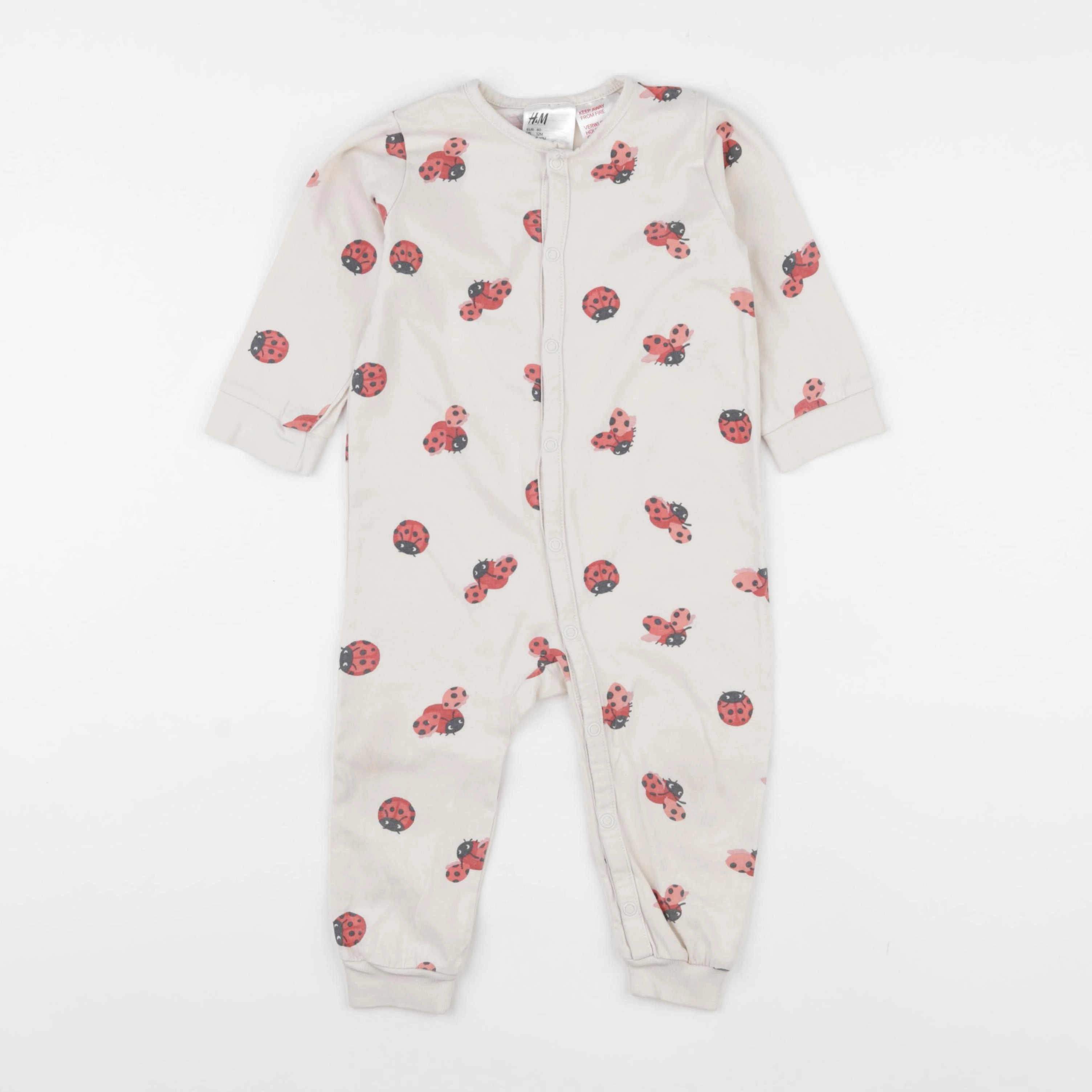 H&M - pyjama coton beige - 12 mois