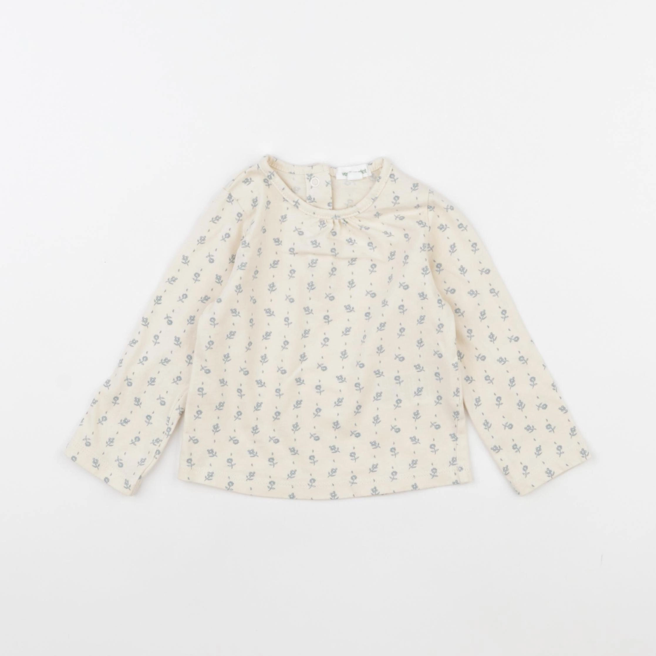 Vertbaudet - tee-shirt beige - 12 mois