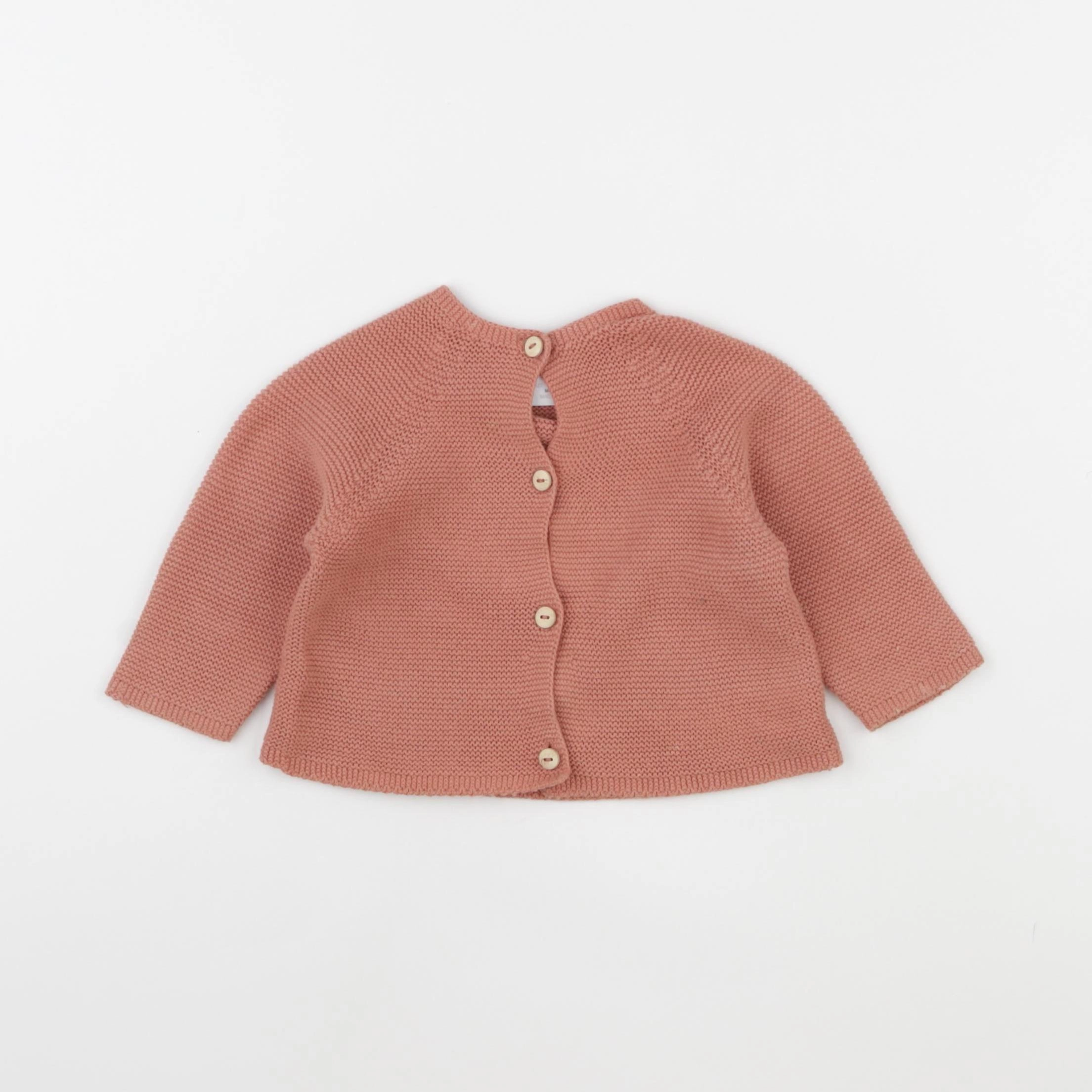 Zara - gilet rose - 3/6 mois