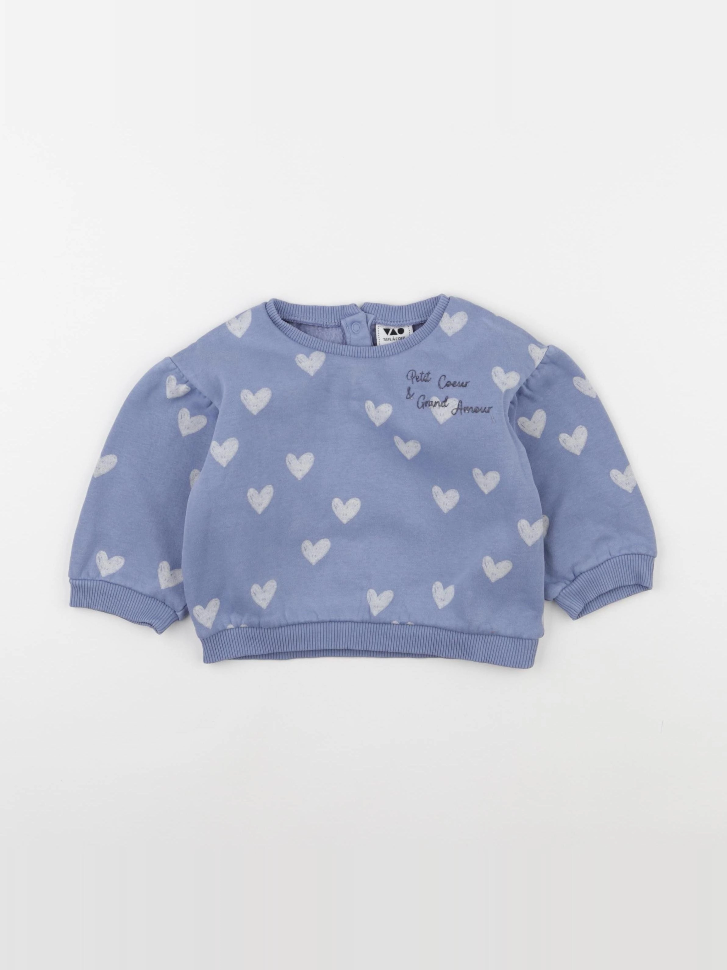 Tape à l'oeil - sweat bleu - 12 mois