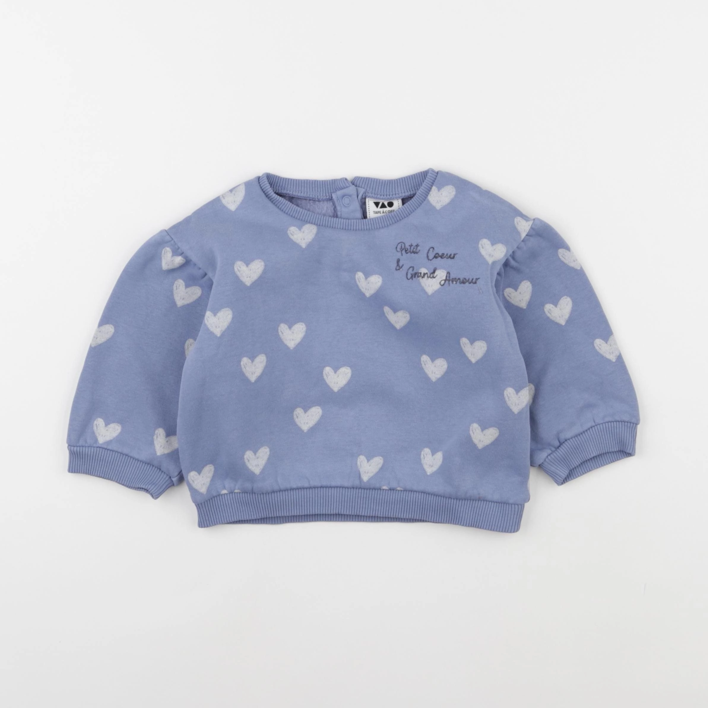 Tape à l'oeil - sweat bleu - 12 mois
