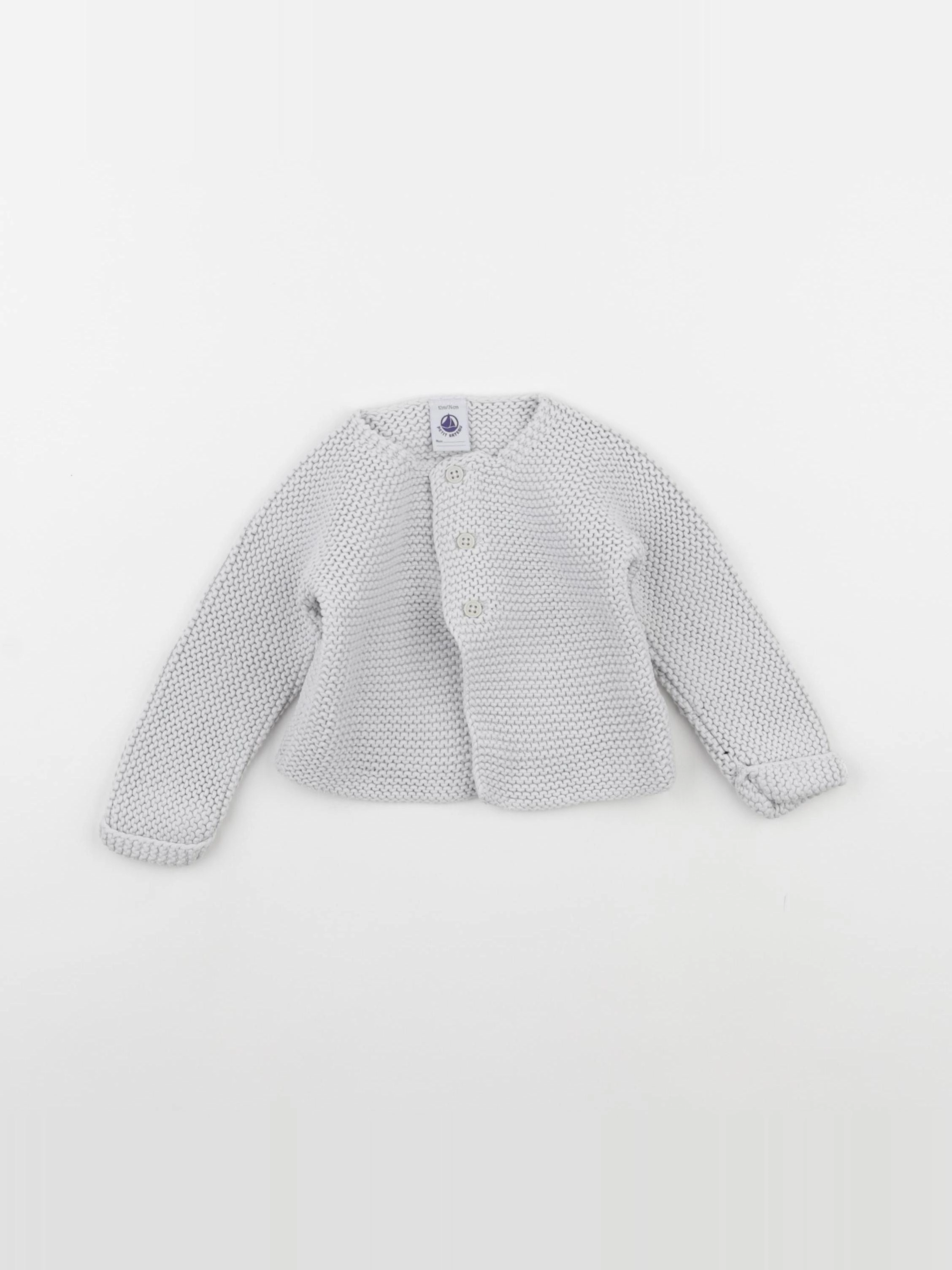 Petit Bateau - gilet gris - 12 mois