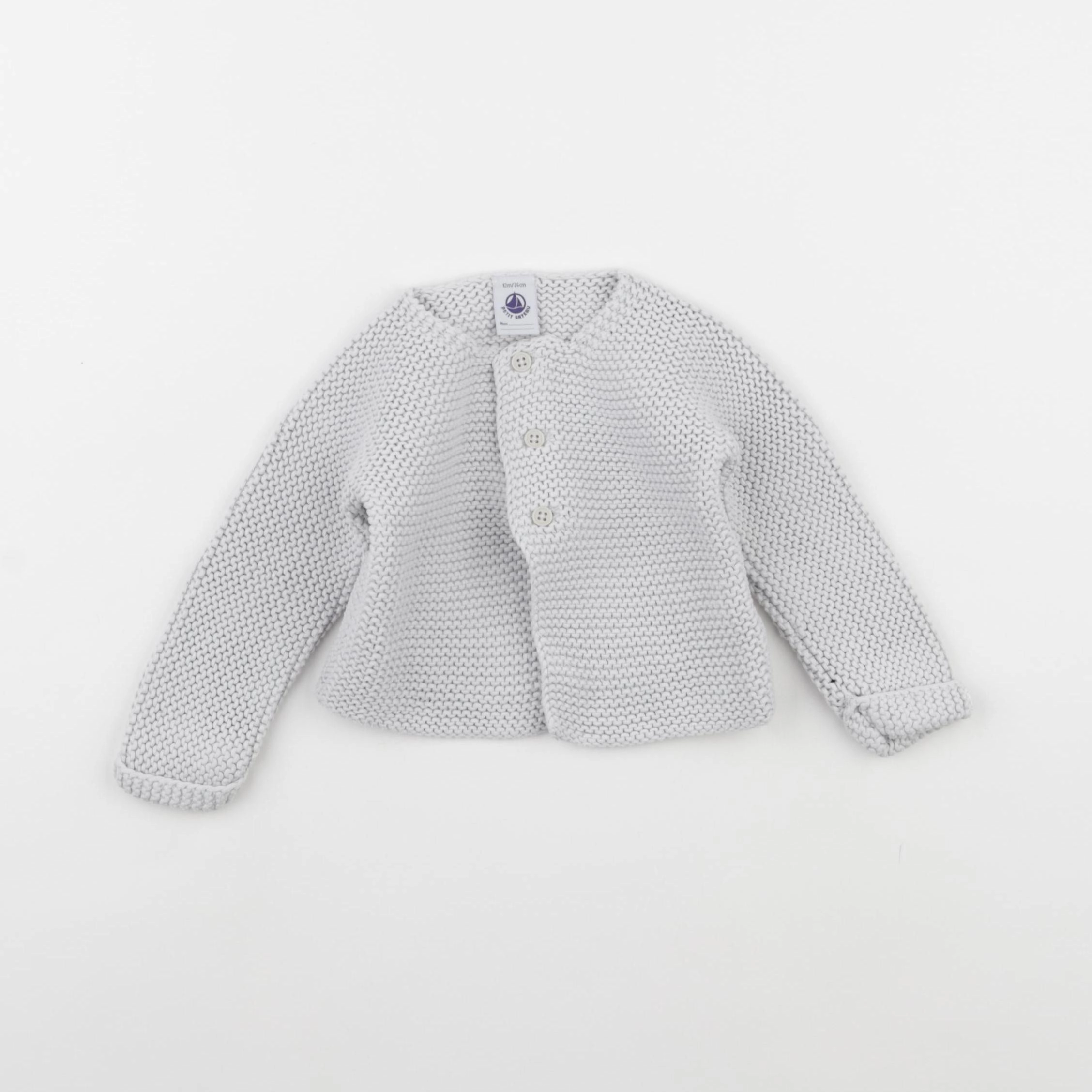 Petit Bateau - gilet gris - 12 mois