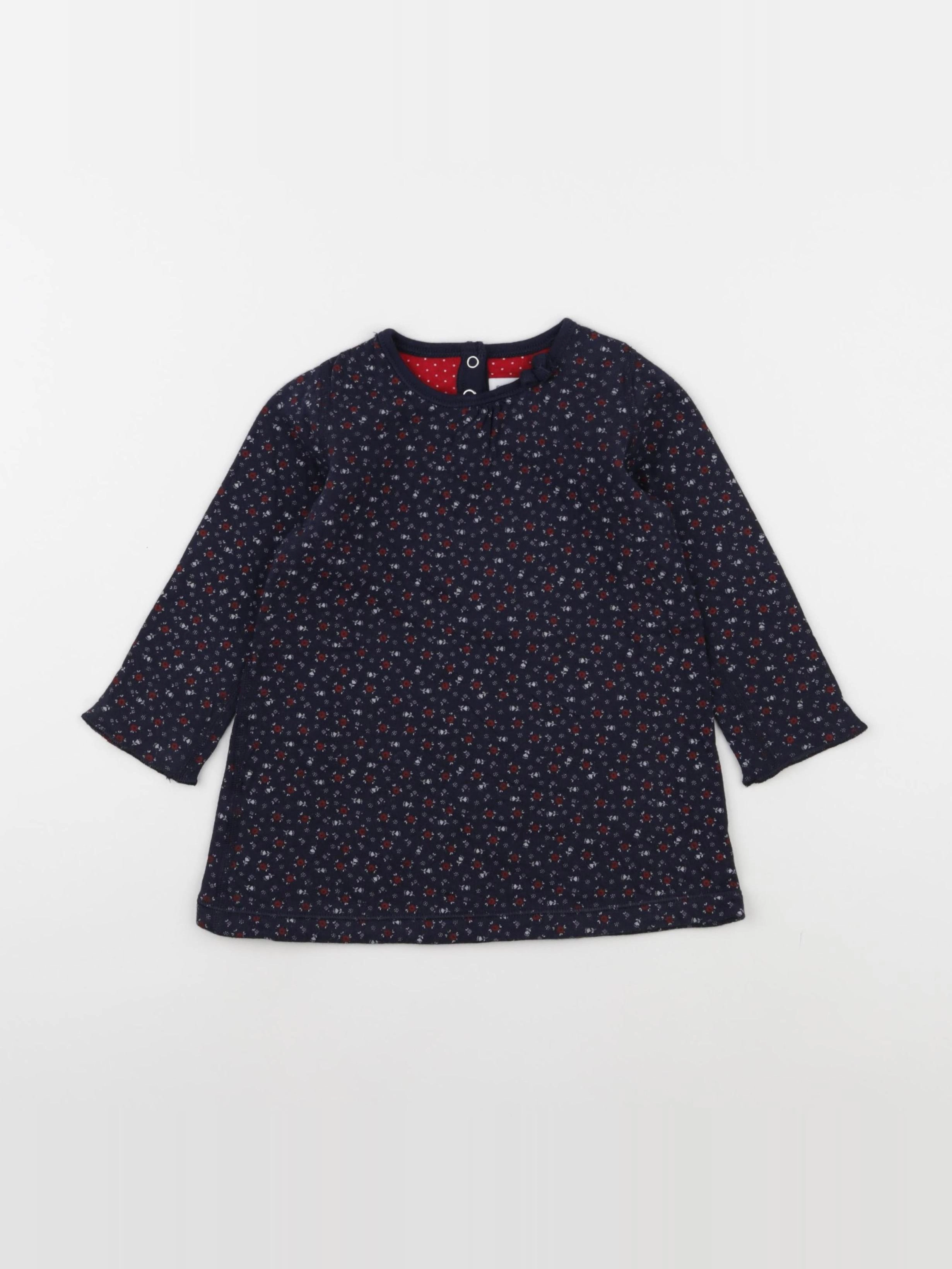 Petit Bateau - robe bleu - 12 mois