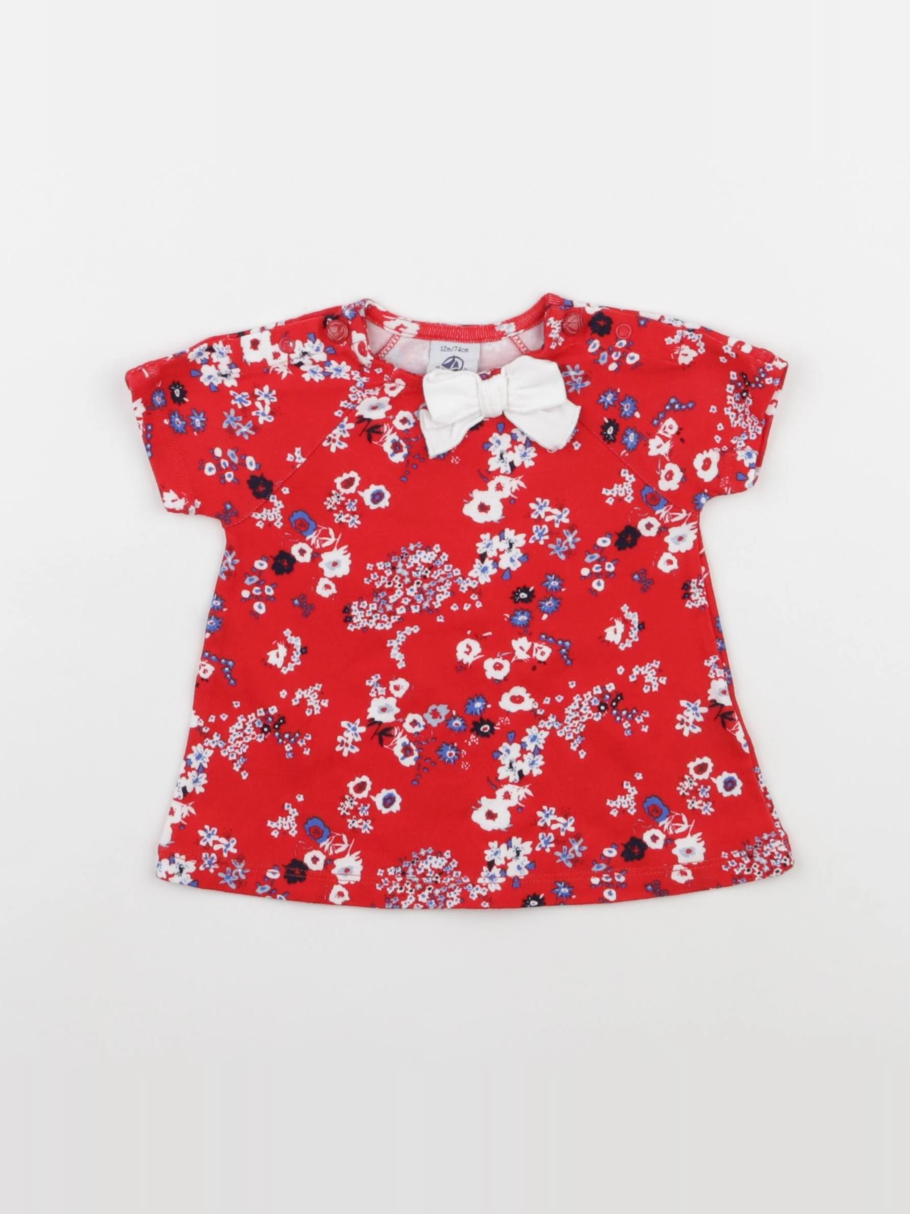 Petit Bateau - tee-shirt rouge - 12 mois