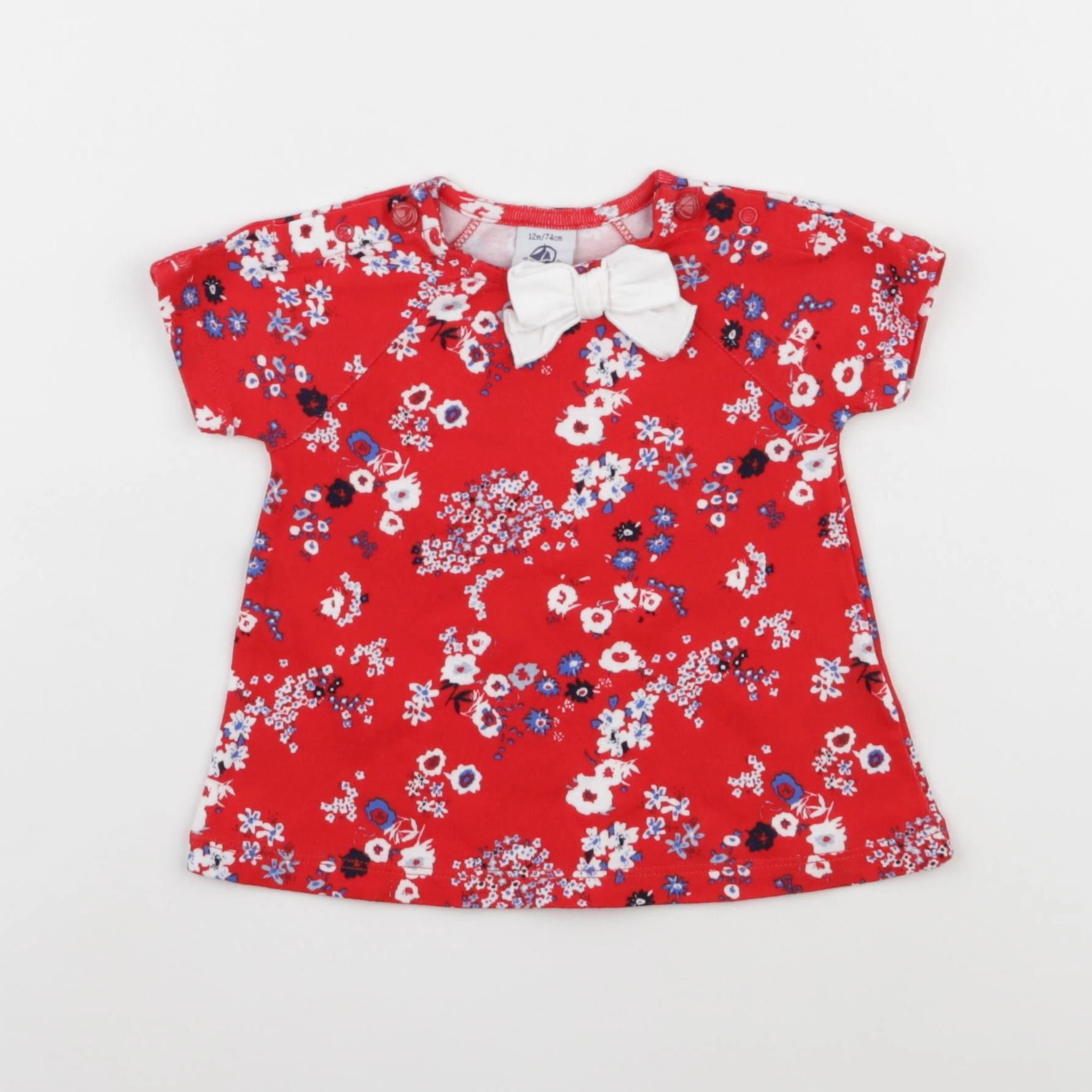 Petit Bateau - tee-shirt rouge - 12 mois