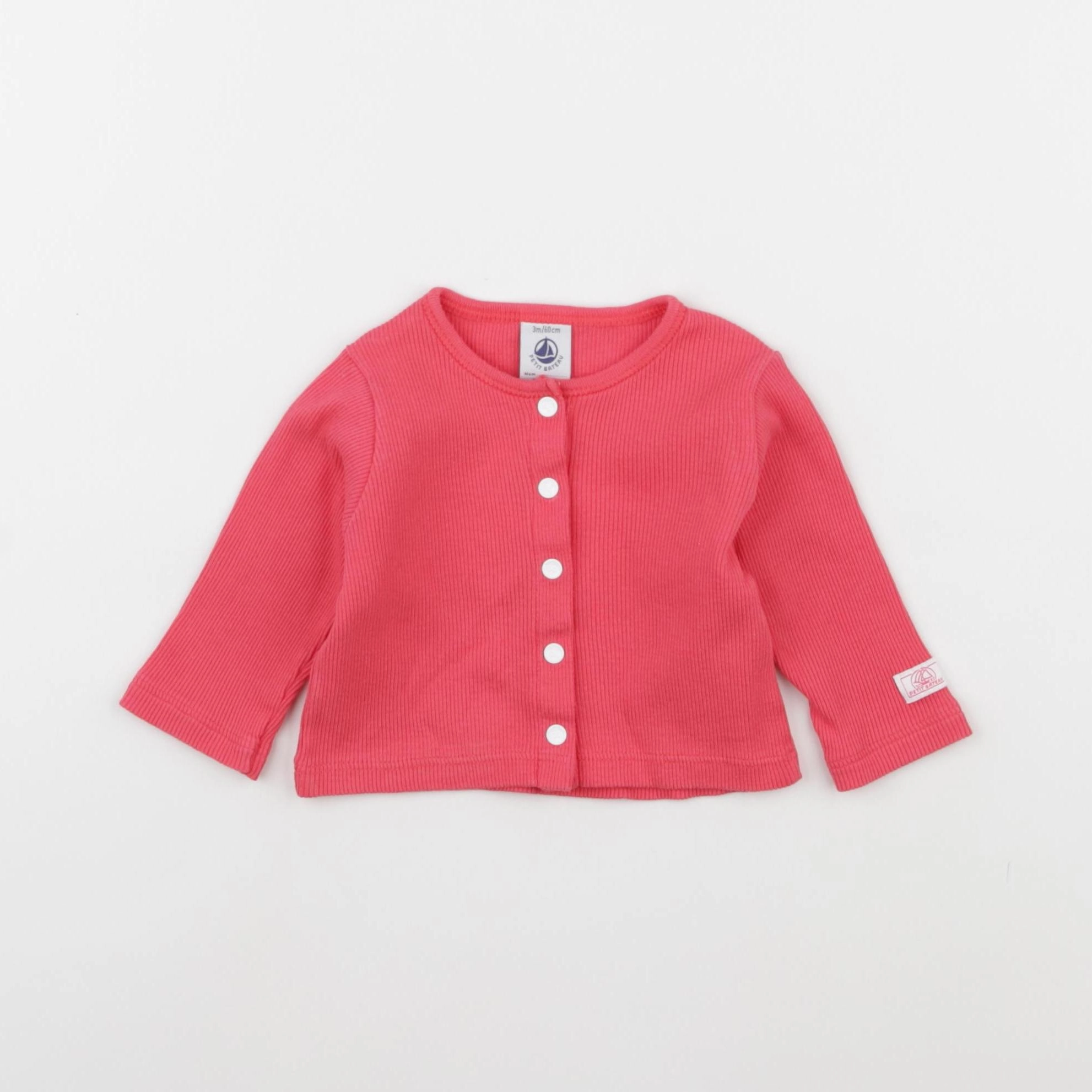 Petit Bateau - gilet rose - 3 mois