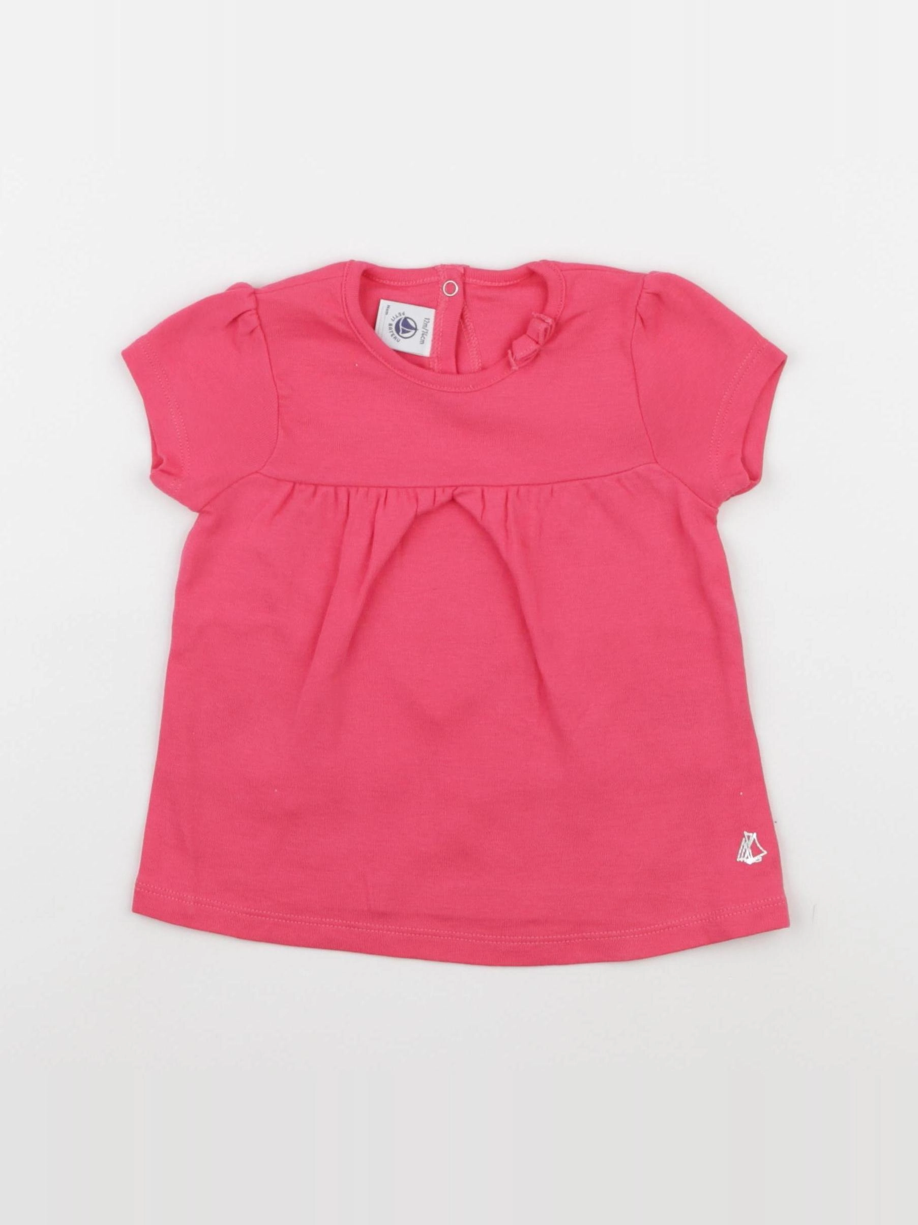 Petit Bateau - tee-shirt rose - 12 mois