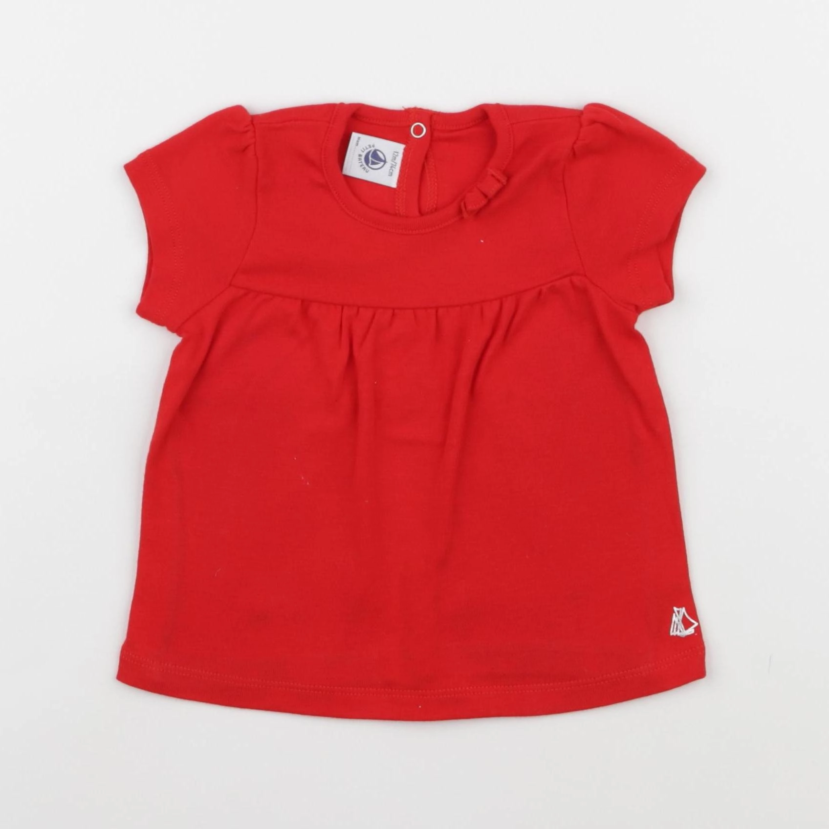 Petit Bateau - tee-shirt rouge - 12 mois