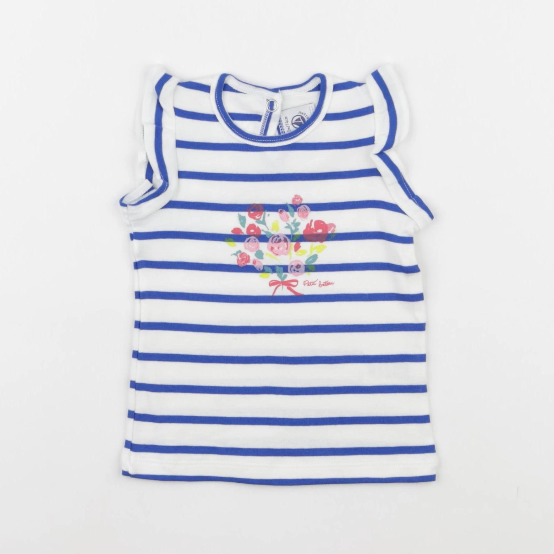 Petit Bateau - débardeur blanc - 12 mois