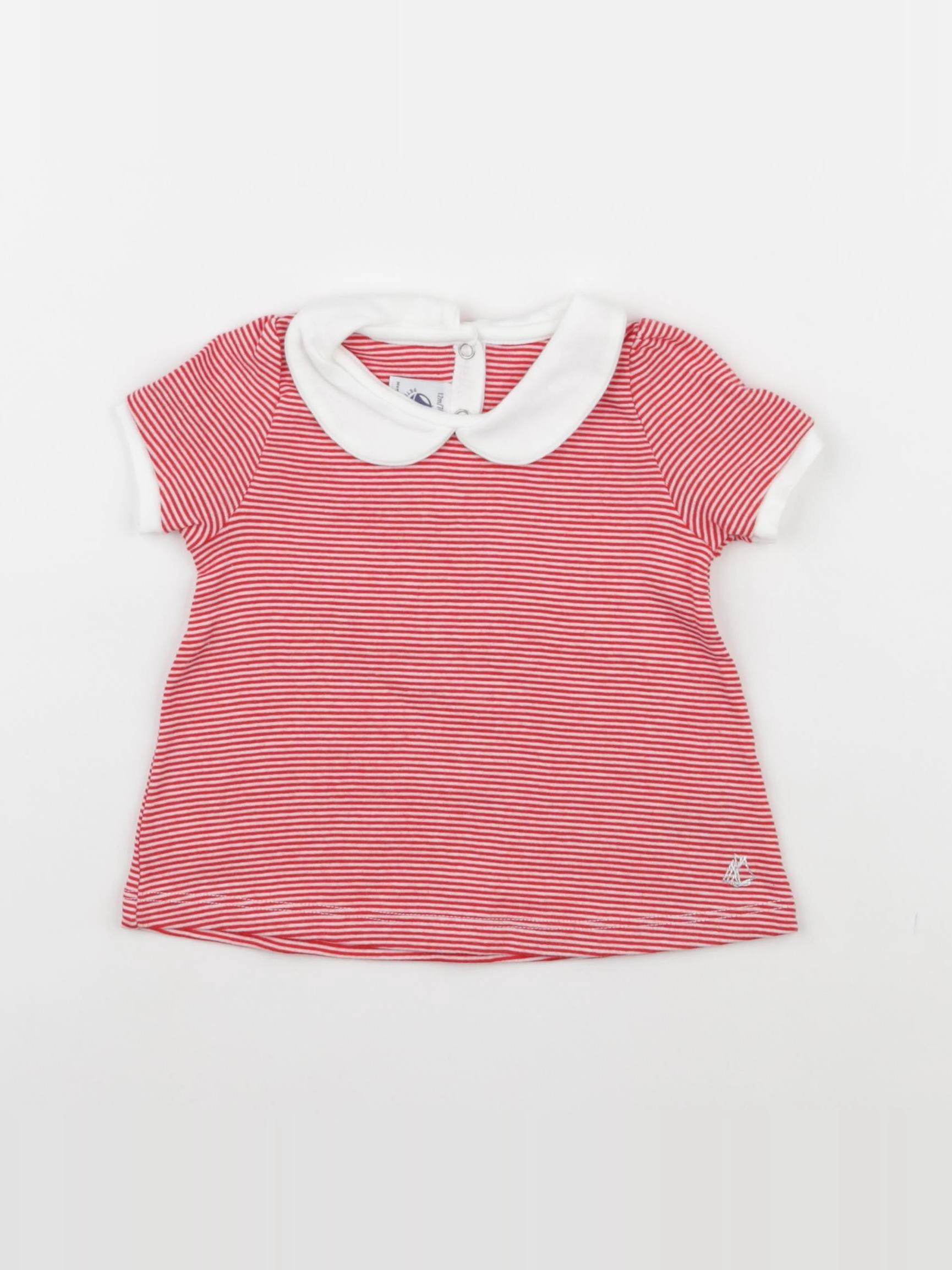 Petit Bateau - tee-shirt rouge - 12 mois