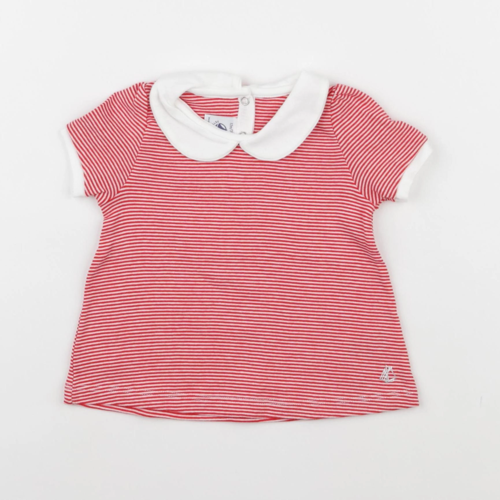 Petit Bateau - tee-shirt rouge - 12 mois