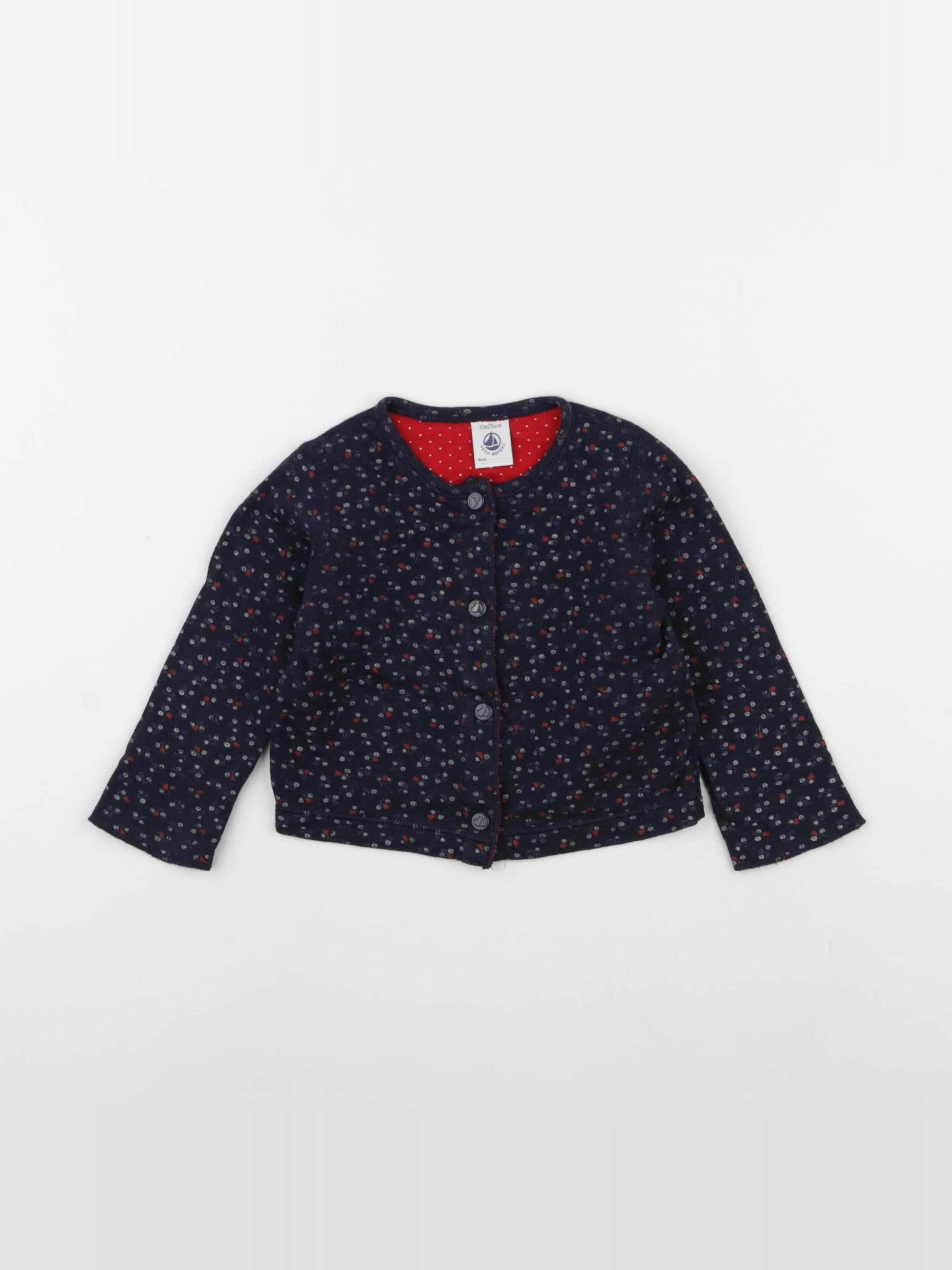 Petit Bateau - sweat bleu - 12 mois