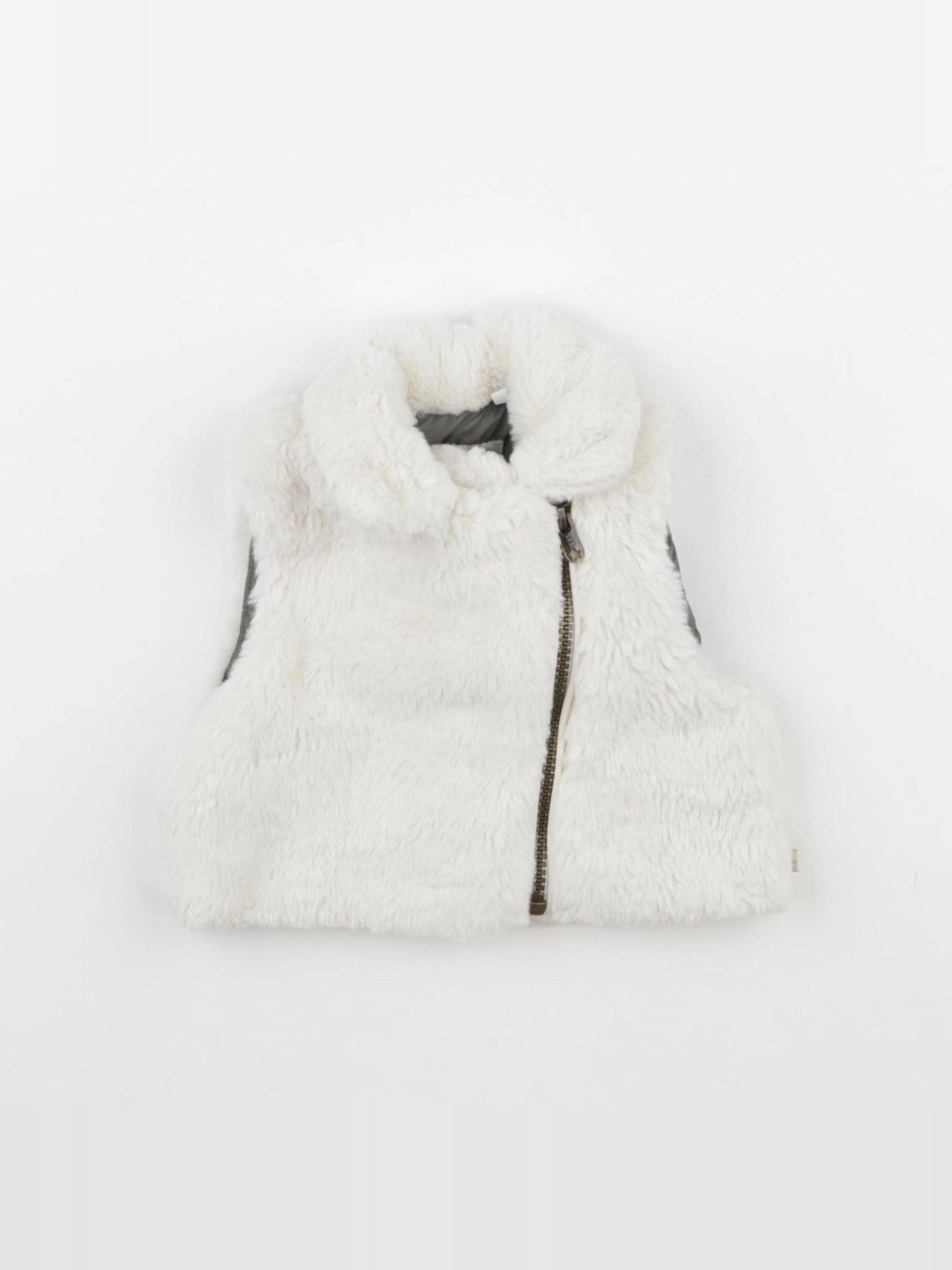 IKKS - gilet réversible, imprimé au dos gris, blanc - 6 mois
