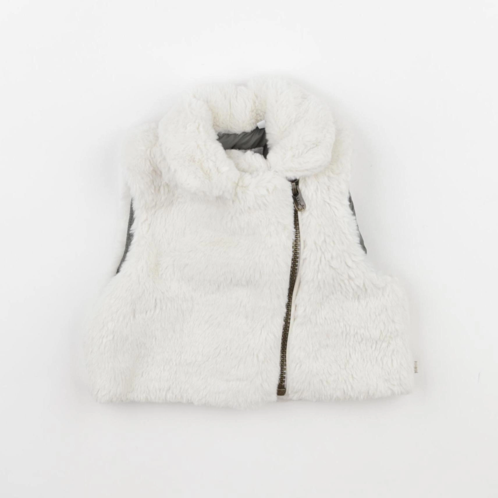 IKKS - gilet réversible, imprimé au dos gris, blanc - 6 mois