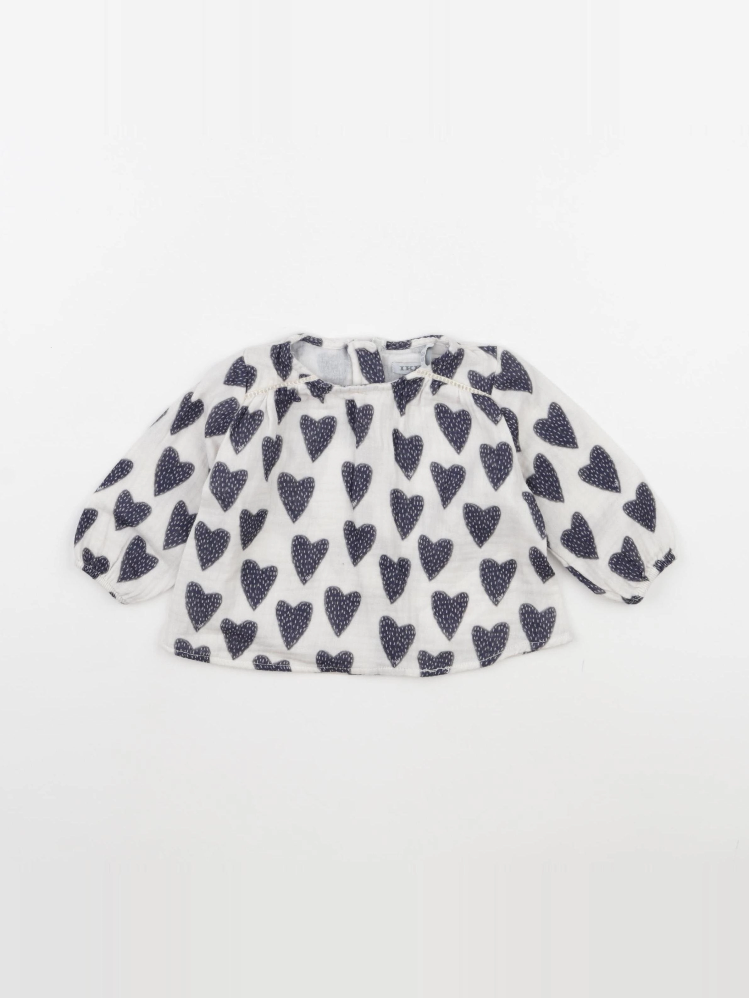 IKKS - blouse bleu, blanc - 6 mois