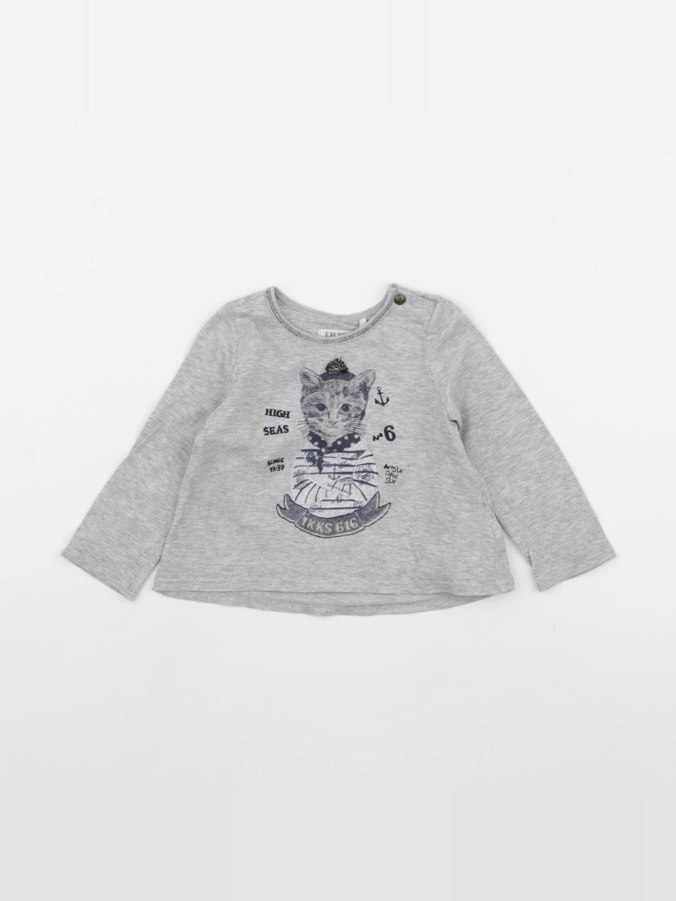 IKKS - tee-shirt gris - 6 mois