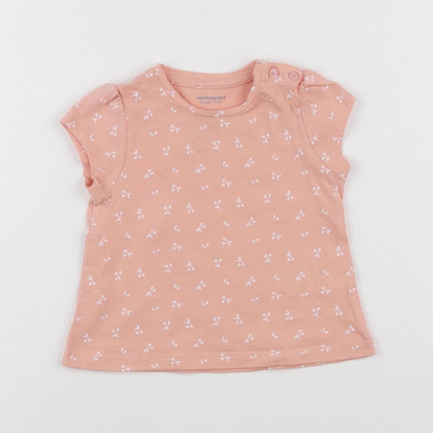 Vertbaudet - tee-shirt rose - 9 mois