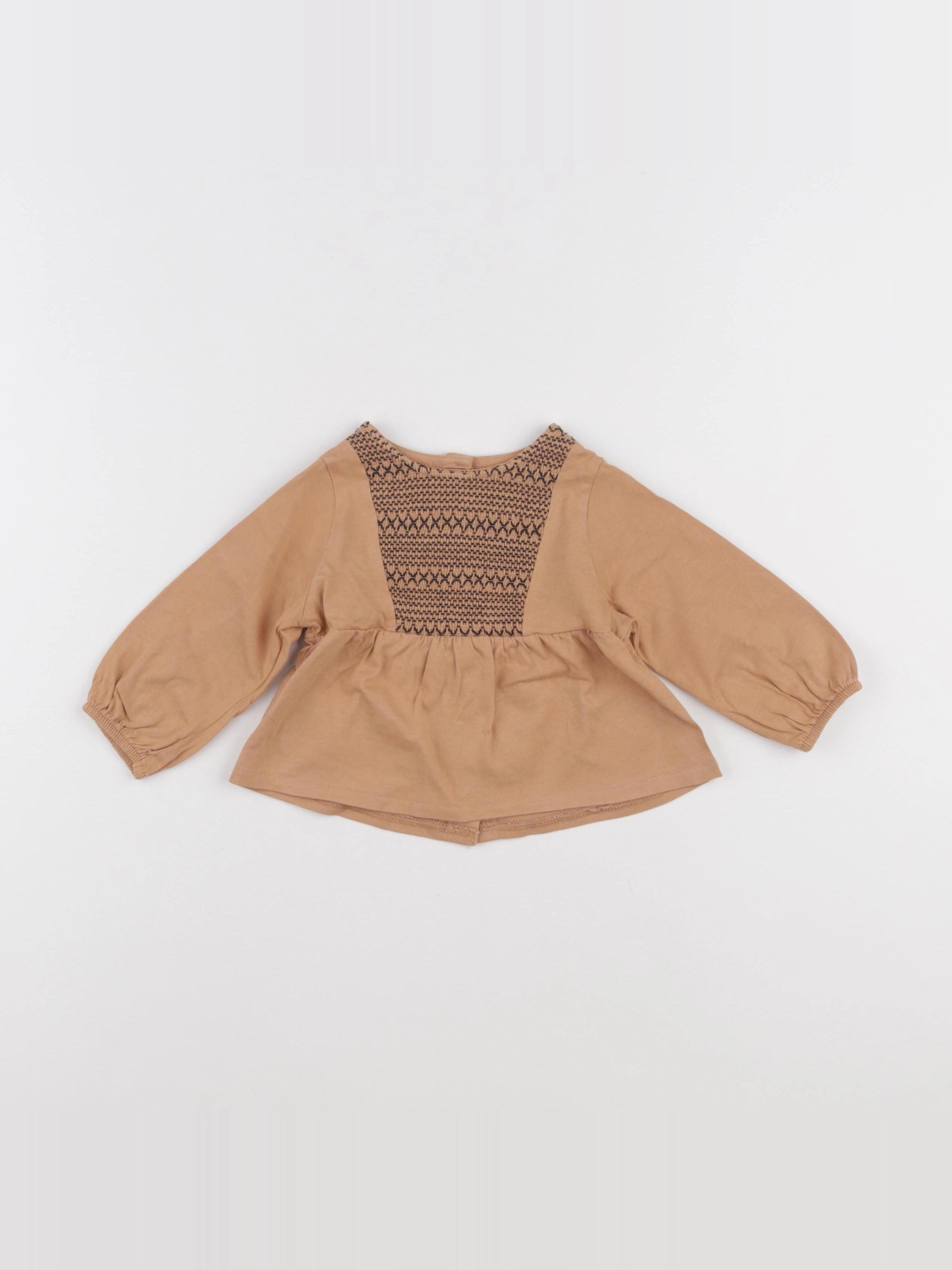 Vertbaudet - tee-shirt marron - 6 mois