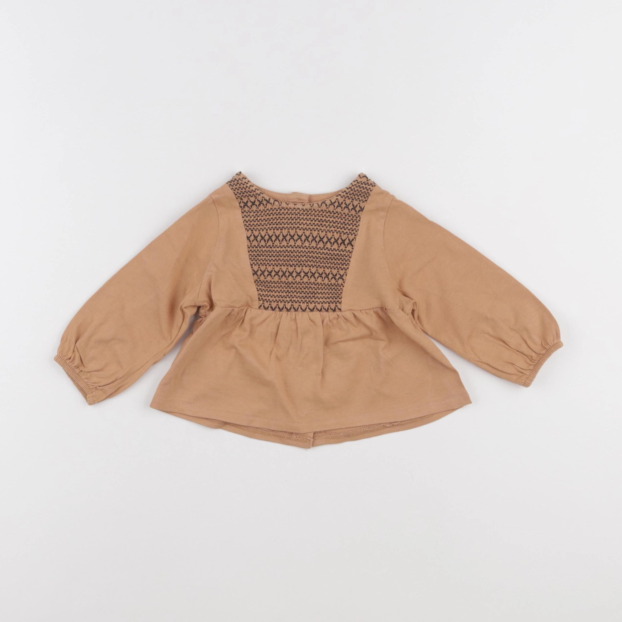 Vertbaudet - tee-shirt marron - 6 mois