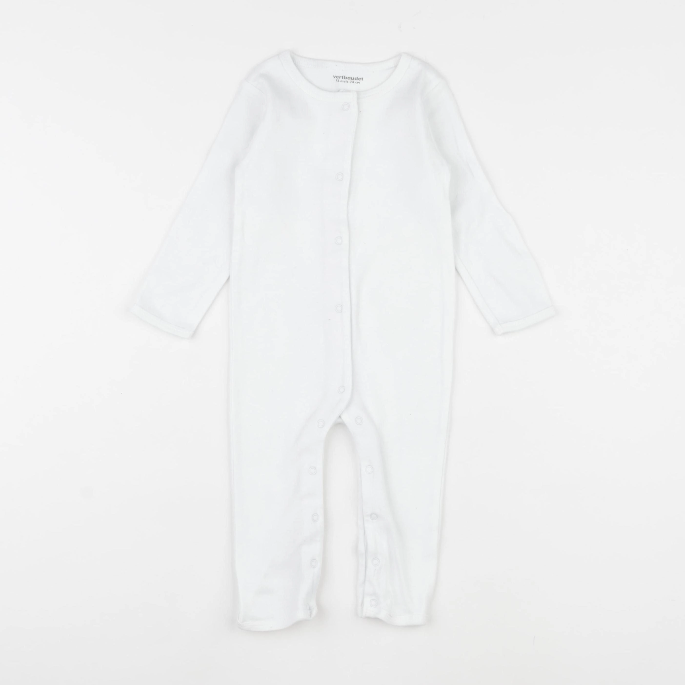Vertbaudet - pyjama coton blanc - 12 mois