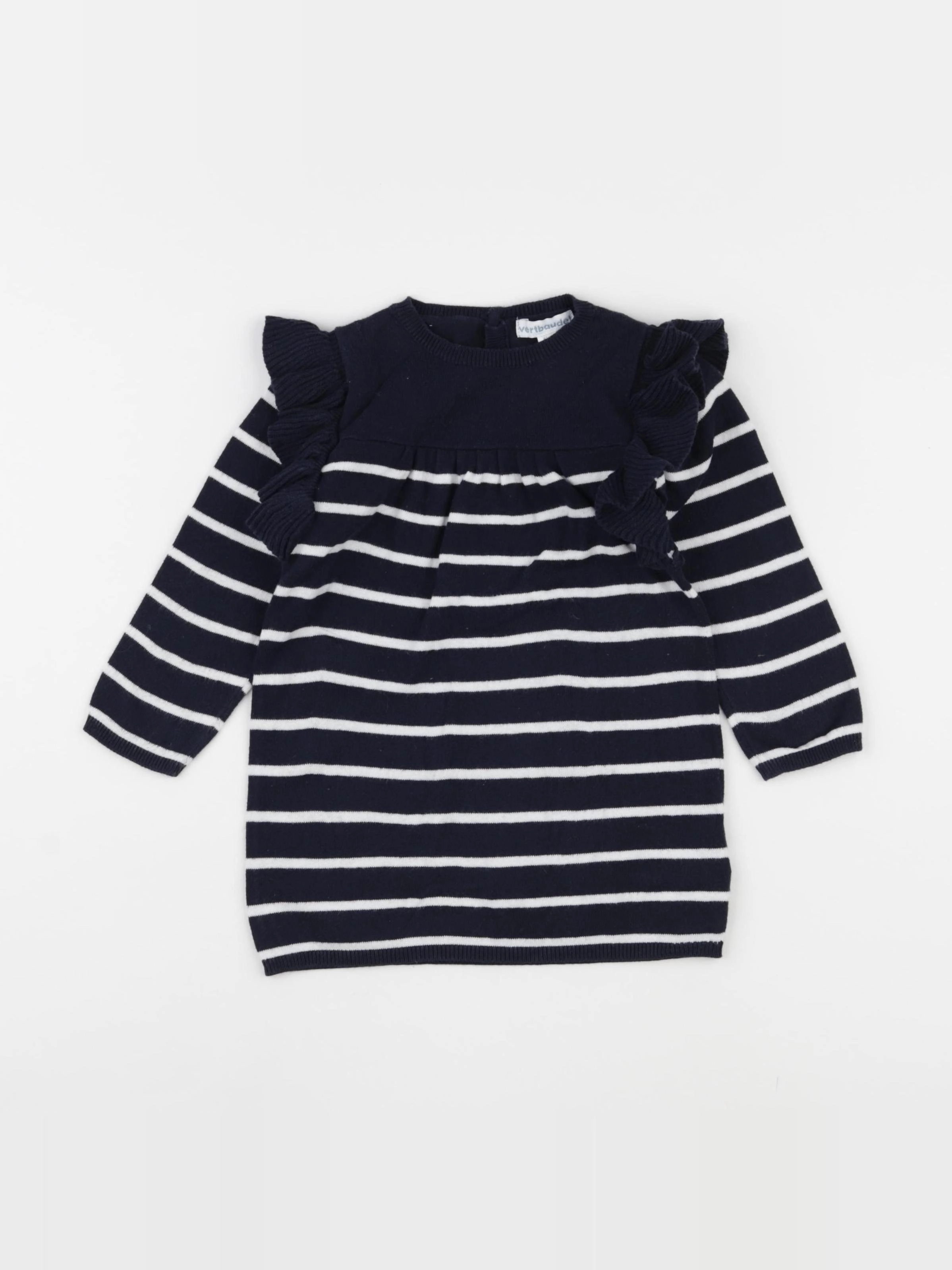 Vertbaudet - robe bleu, blanc - 18 mois