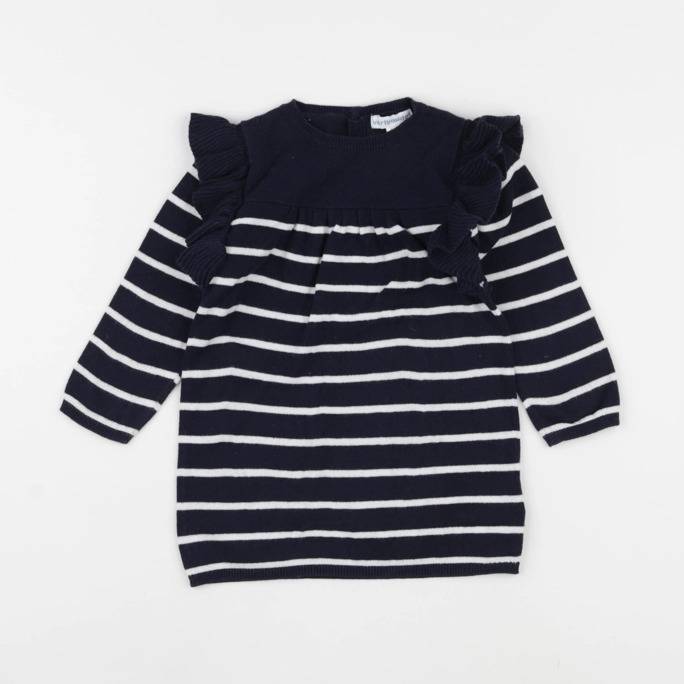 Vertbaudet - robe bleu, blanc - 18 mois