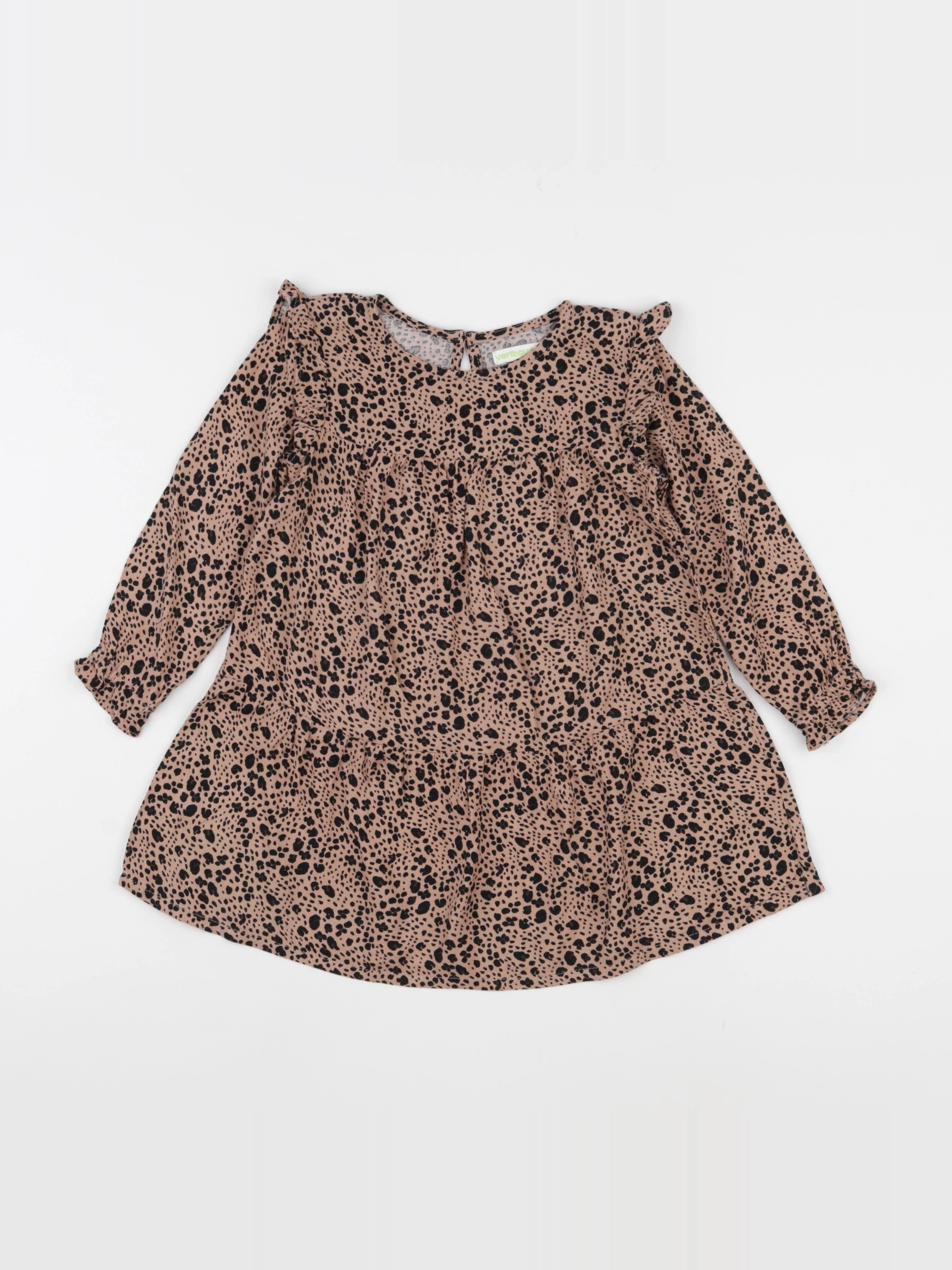 Vertbaudet - robe marron, noir - 3 ans