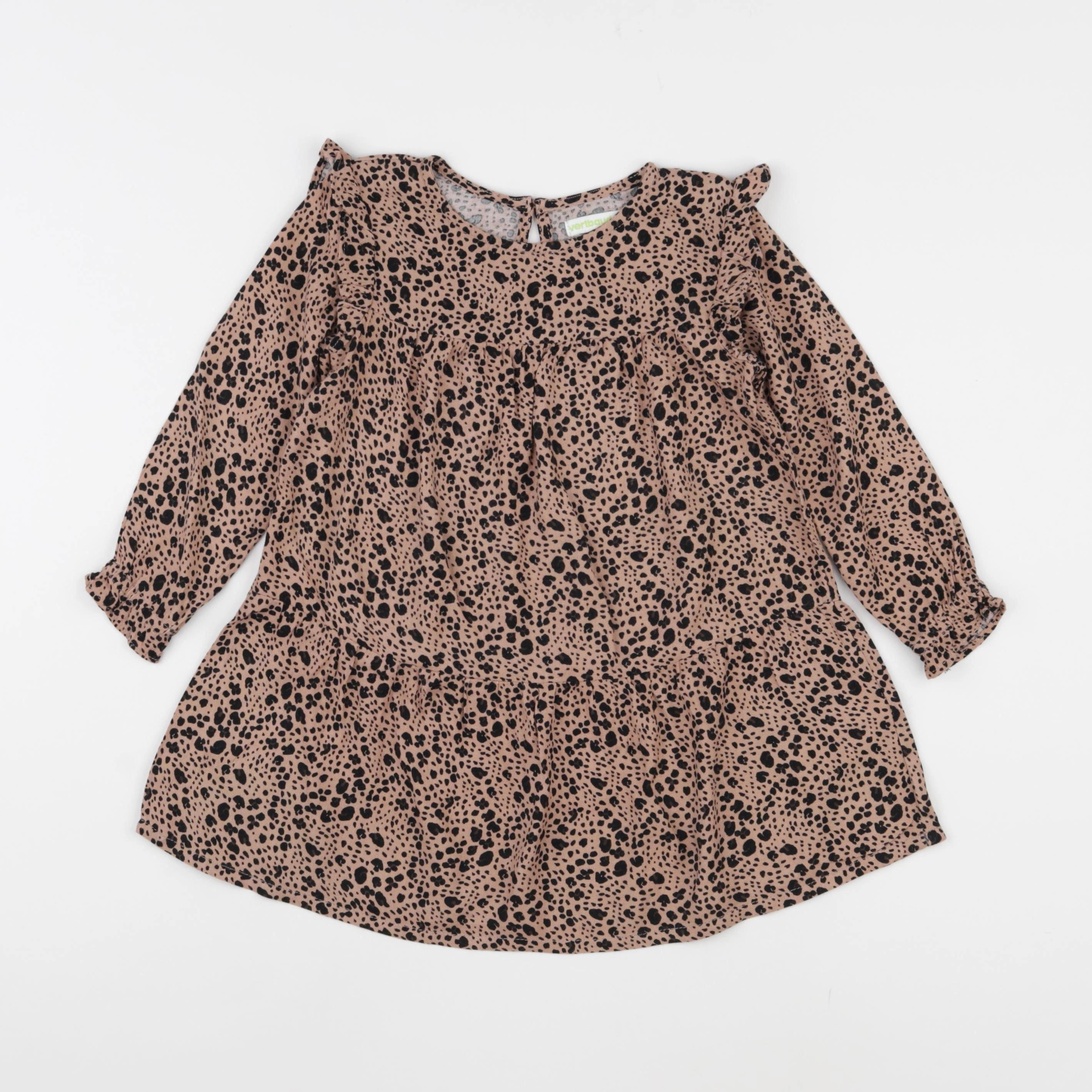 Vertbaudet - robe marron, noir - 3 ans