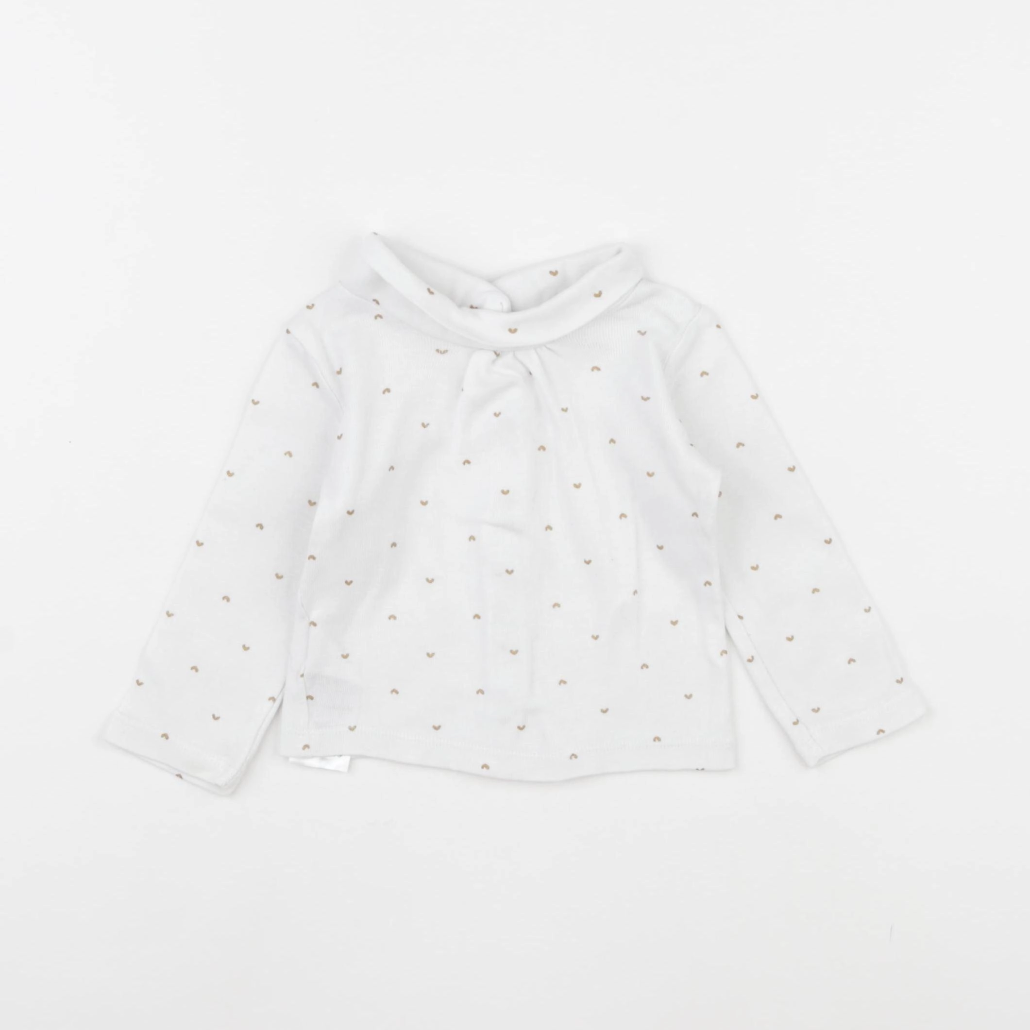 Vertbaudet - sous-pull blanc, or - 9 mois