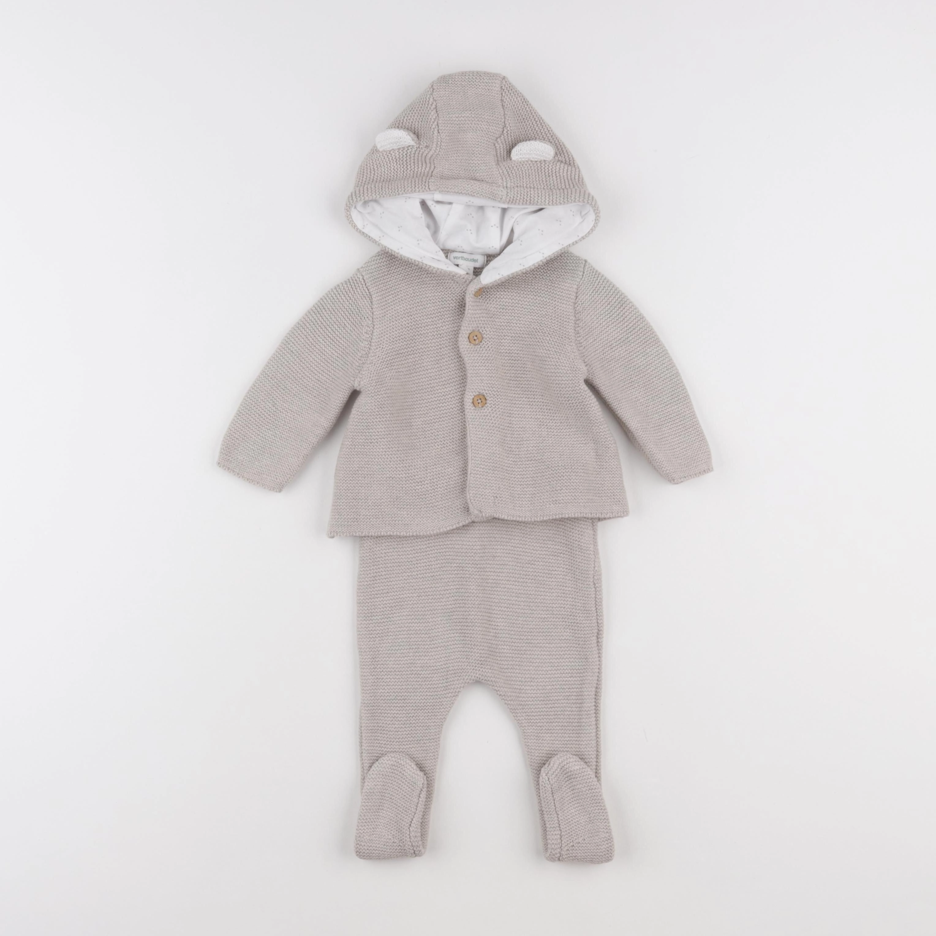 Vertbaudet - ensemble beige - 3 mois