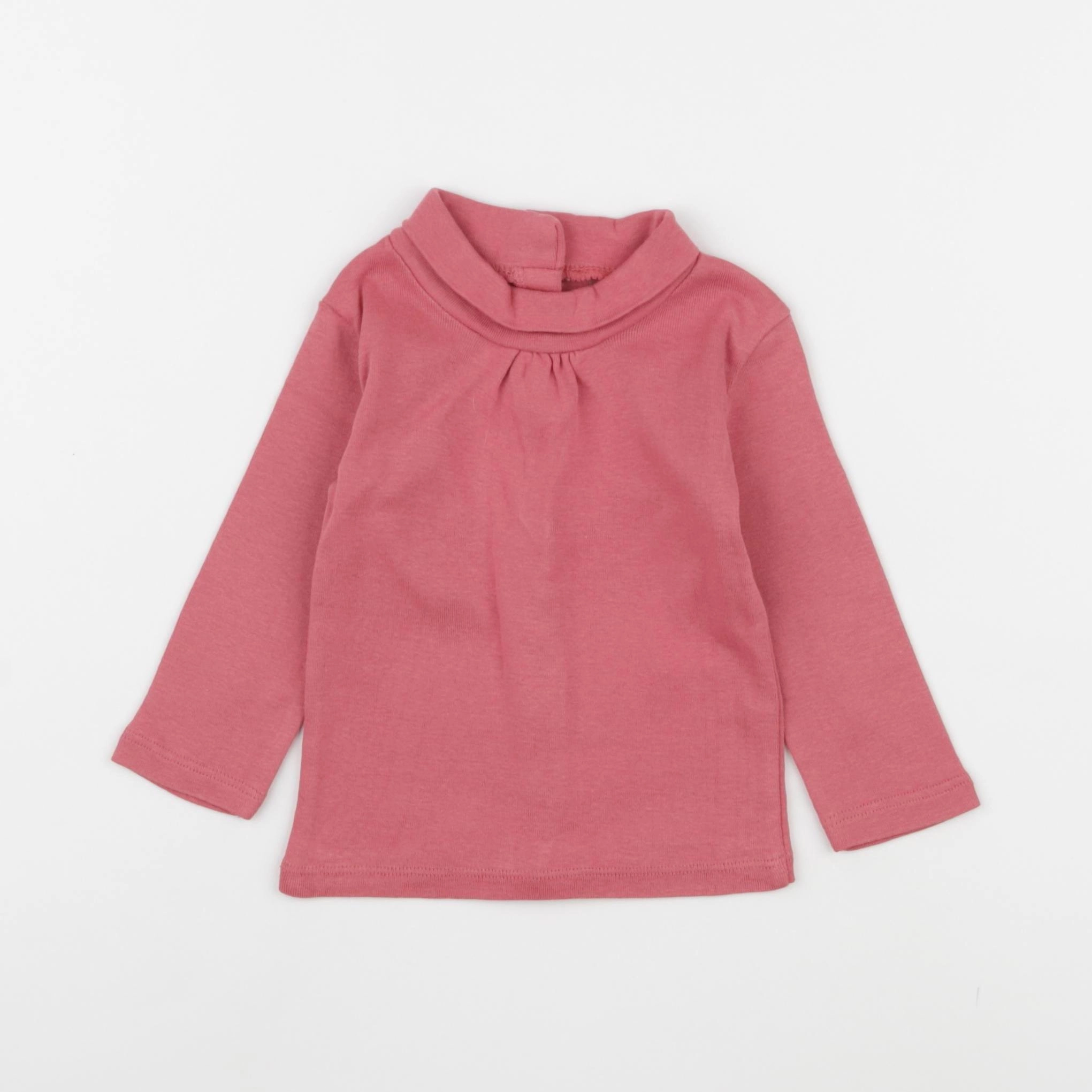 Vertbaudet - sous-pull rose - 9 mois