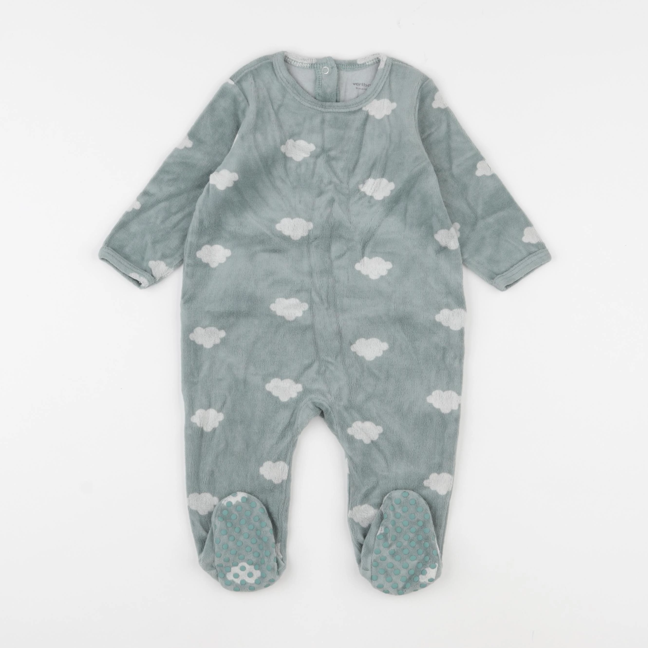 Vertbaudet - pyjama velours vert - 9 mois