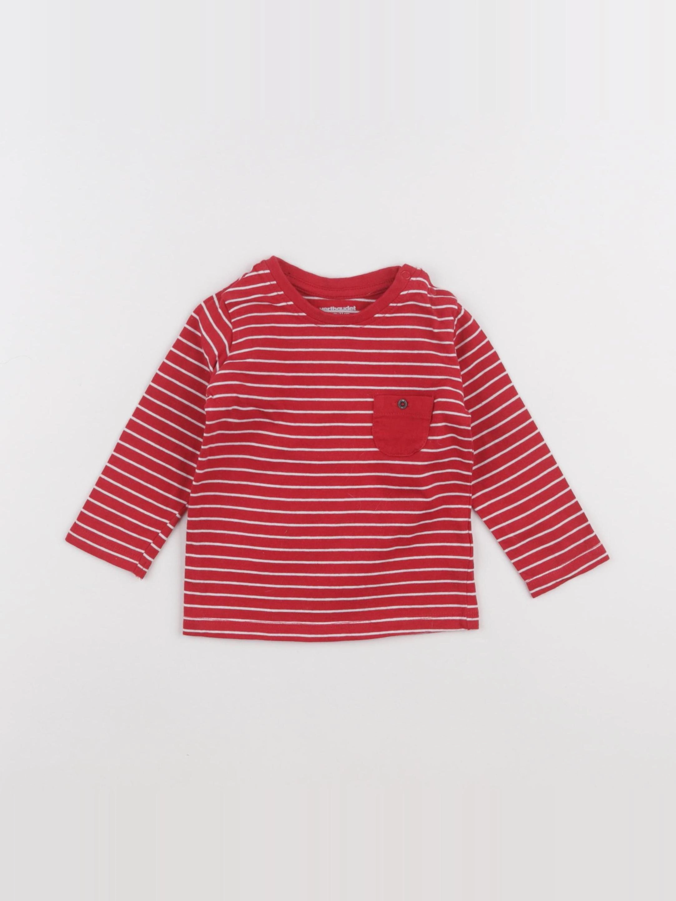 Vertbaudet - tee-shirt rouge - 9 mois