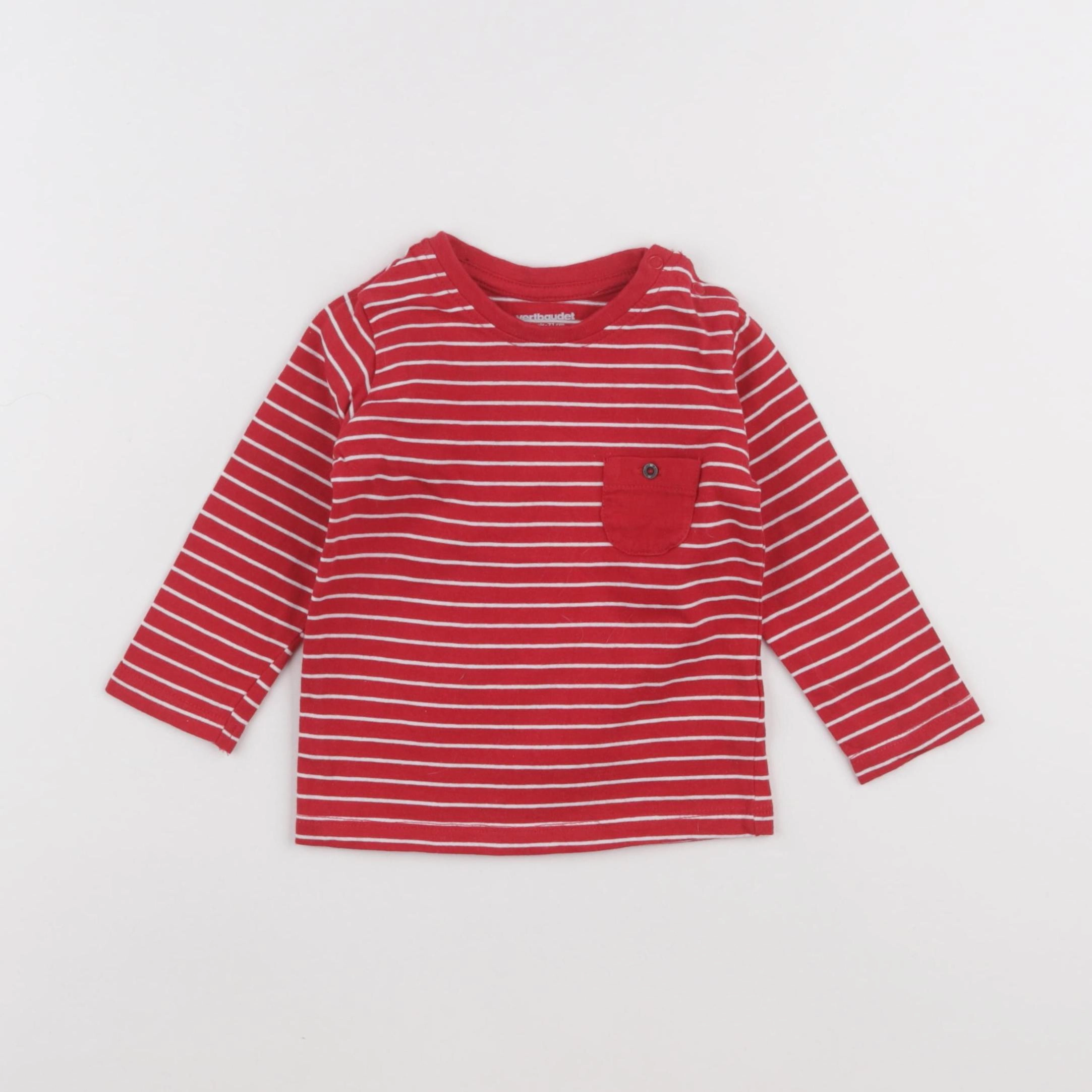 Vertbaudet - tee-shirt rouge - 9 mois