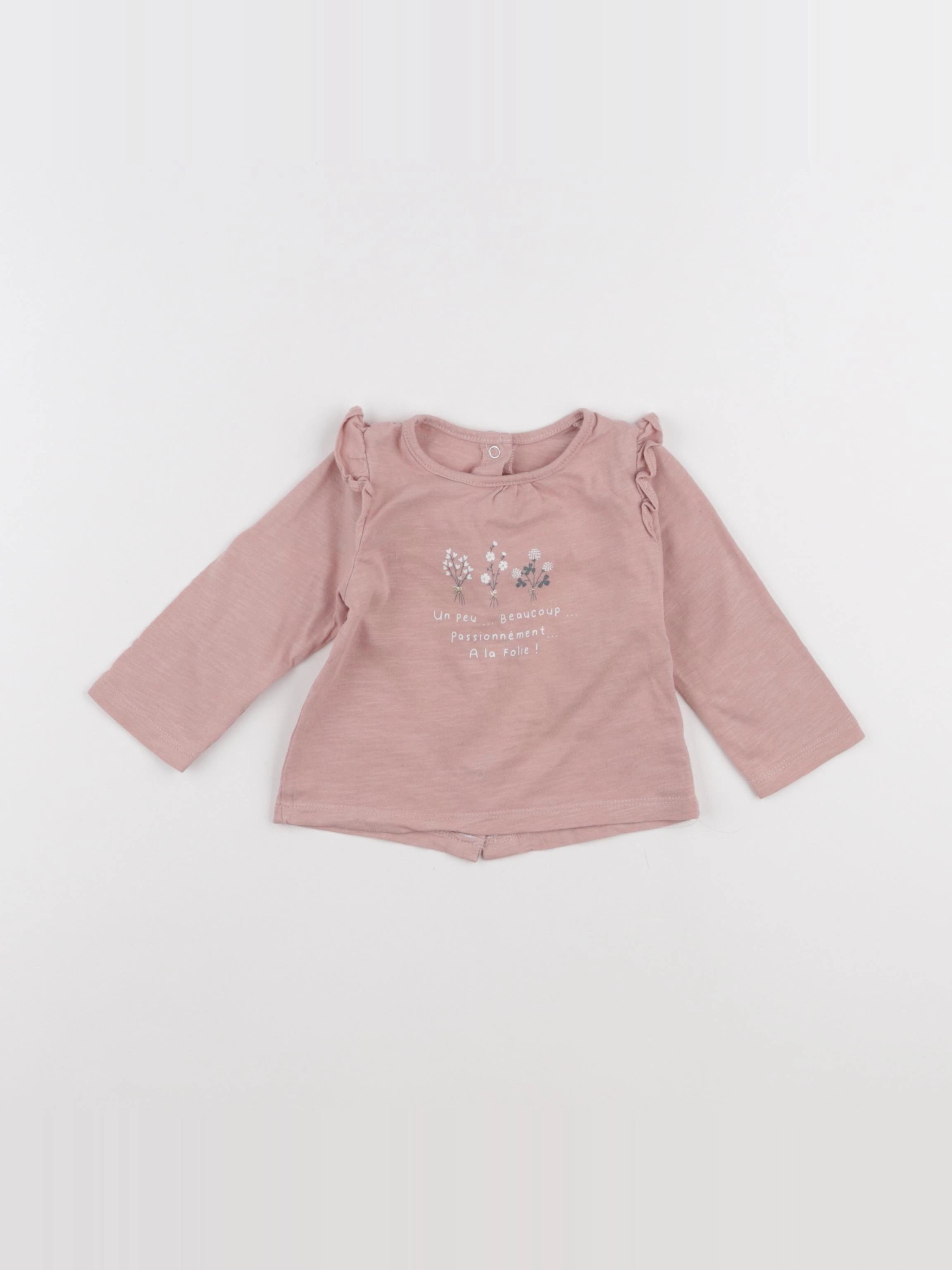 Vertbaudet - tee-shirt rose - 6 mois