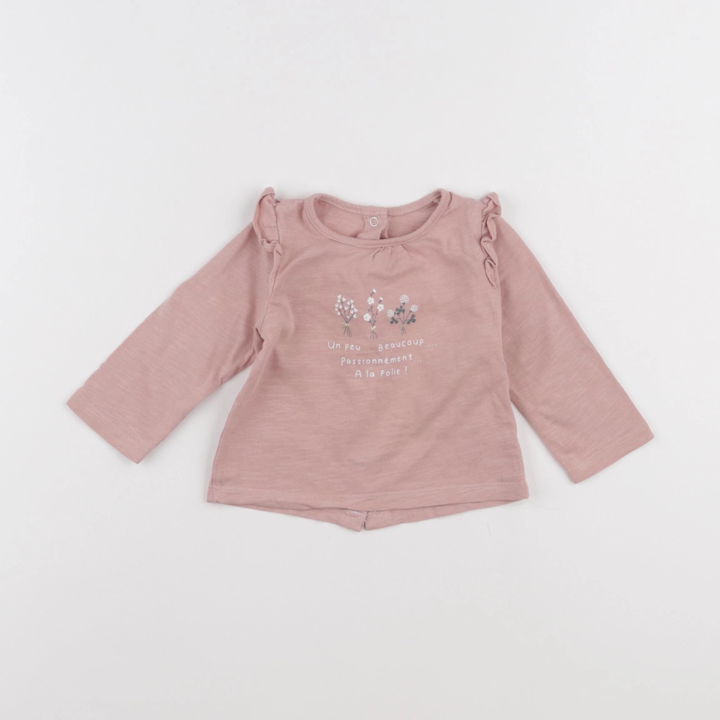 Vertbaudet - tee-shirt rose - 6 mois