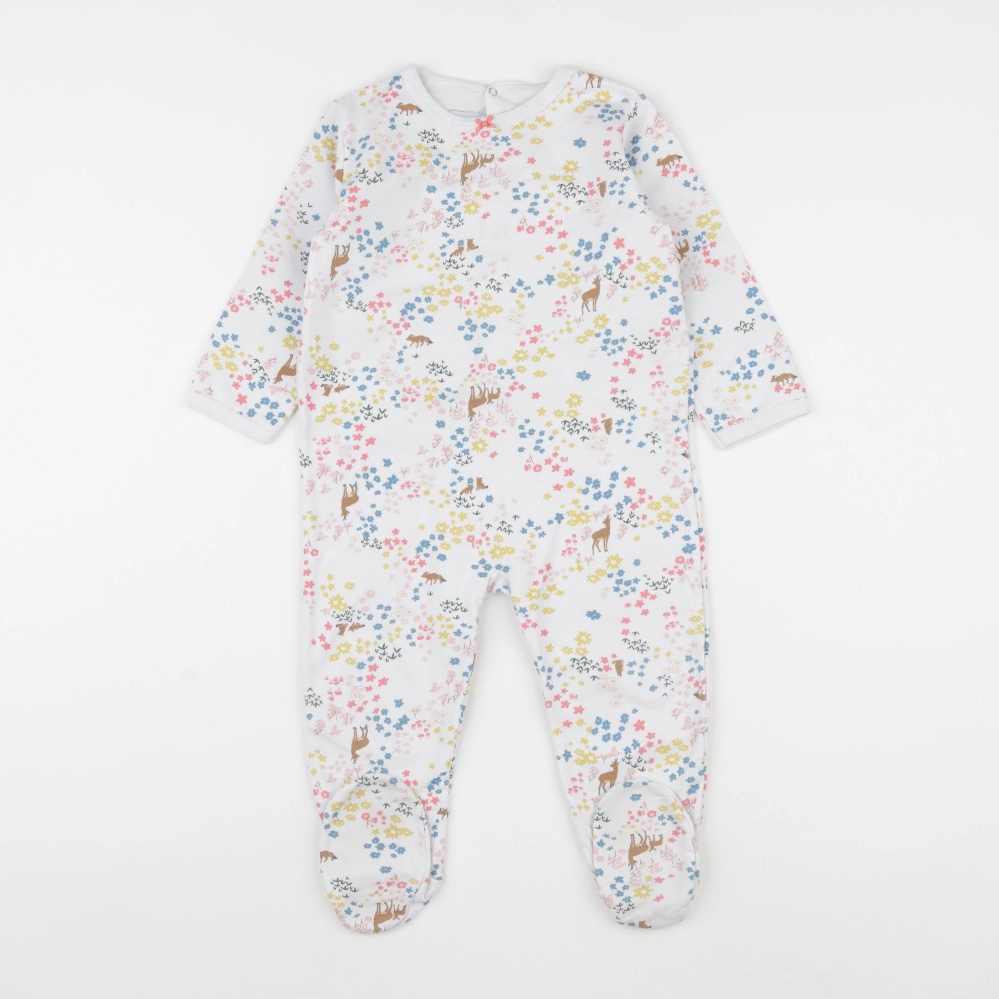 Petit Bateau - pyjama coton blanc, multicolore - 24 mois