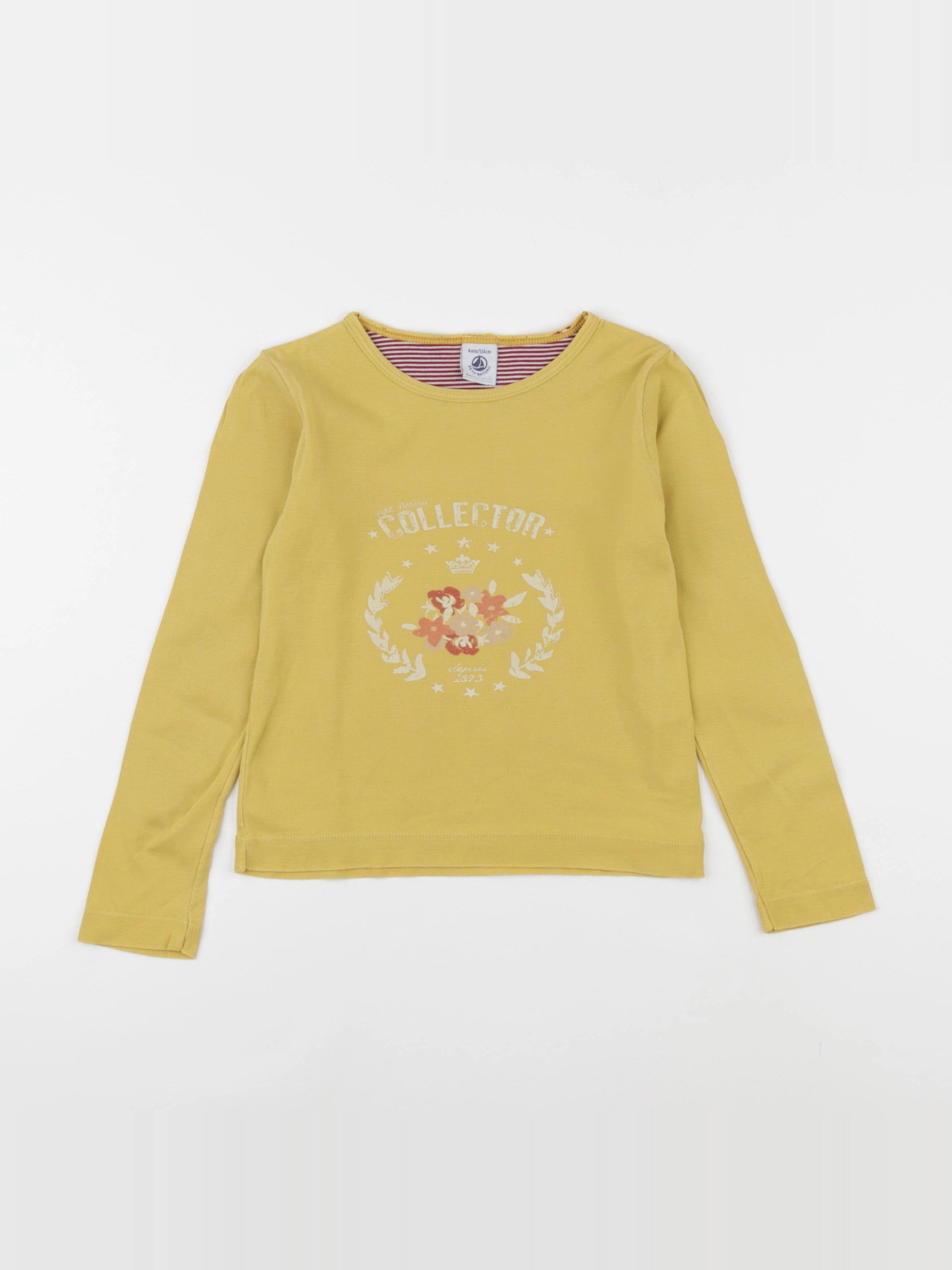 Petit Bateau - tee-shirt jaune - 6 ans