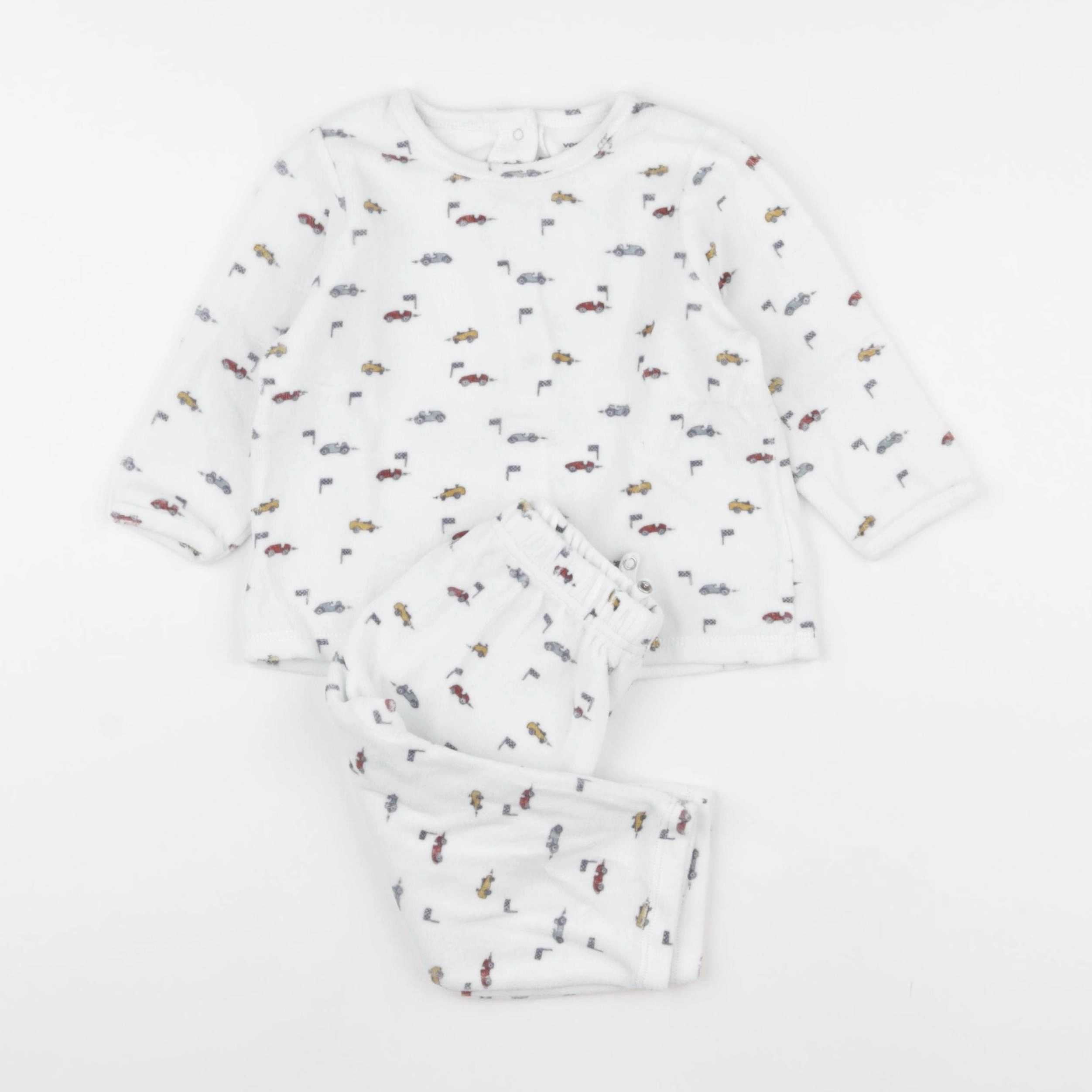Vertbaudet - pyjama velours blanc - 18 mois