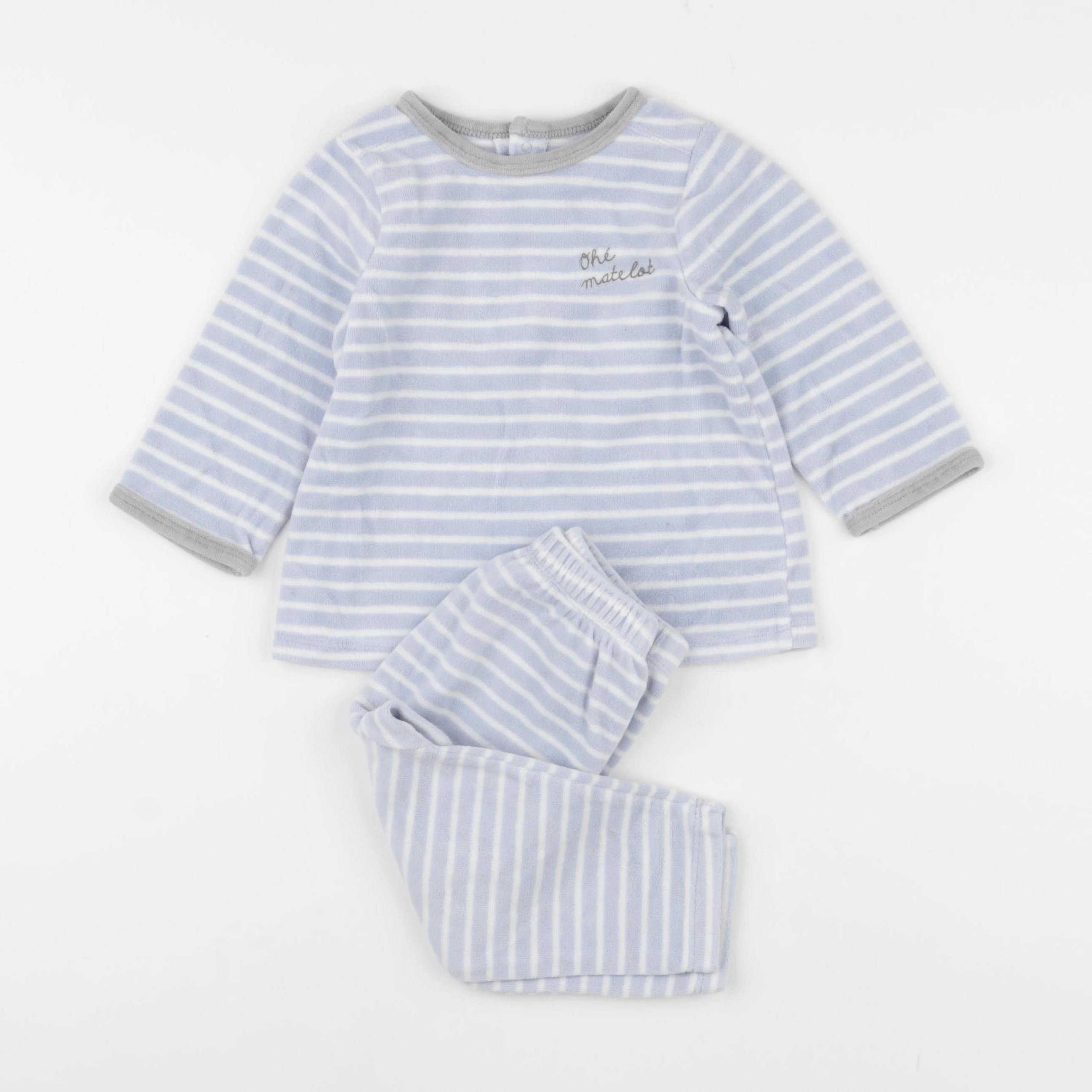 Vertbaudet - pyjama velours bleu - 18 mois